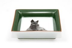 Hermes Scottish Terrier Dog Porcelain Ashtray Organizer