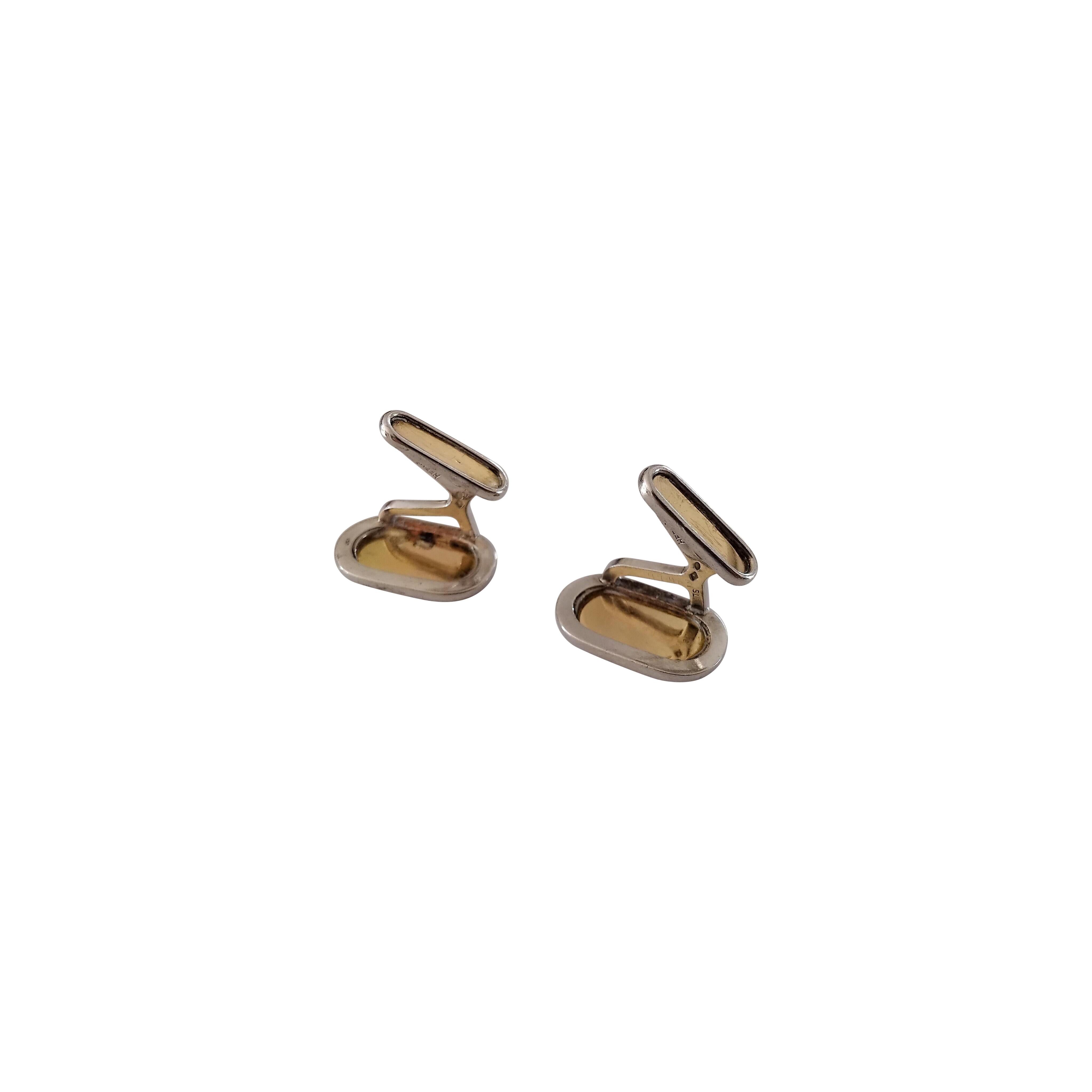 Hermès Sea Anchor Gold Silver Cufflinks For Sale 9