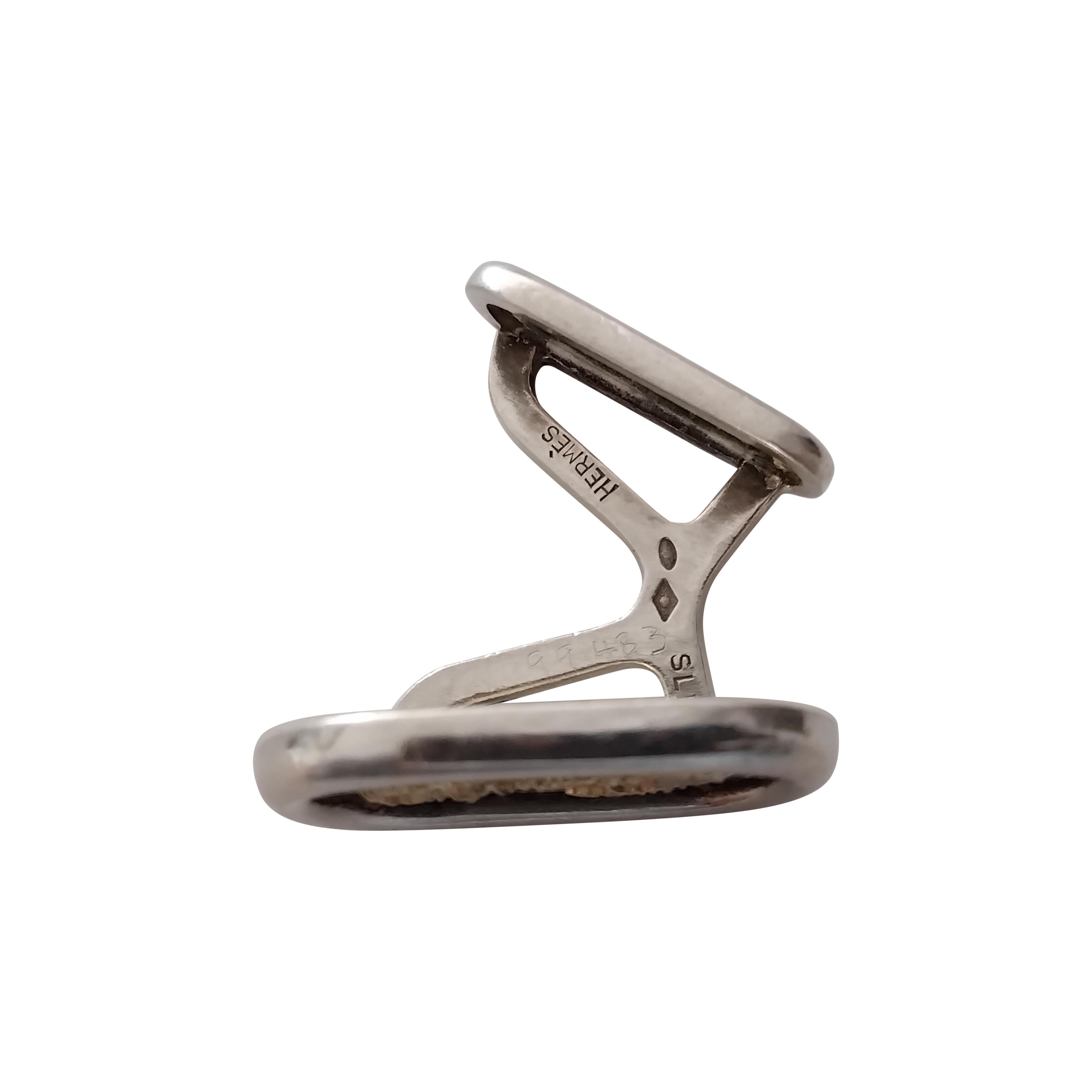 Hermès Sea Anchor Gold Silver Cufflinks For Sale 11