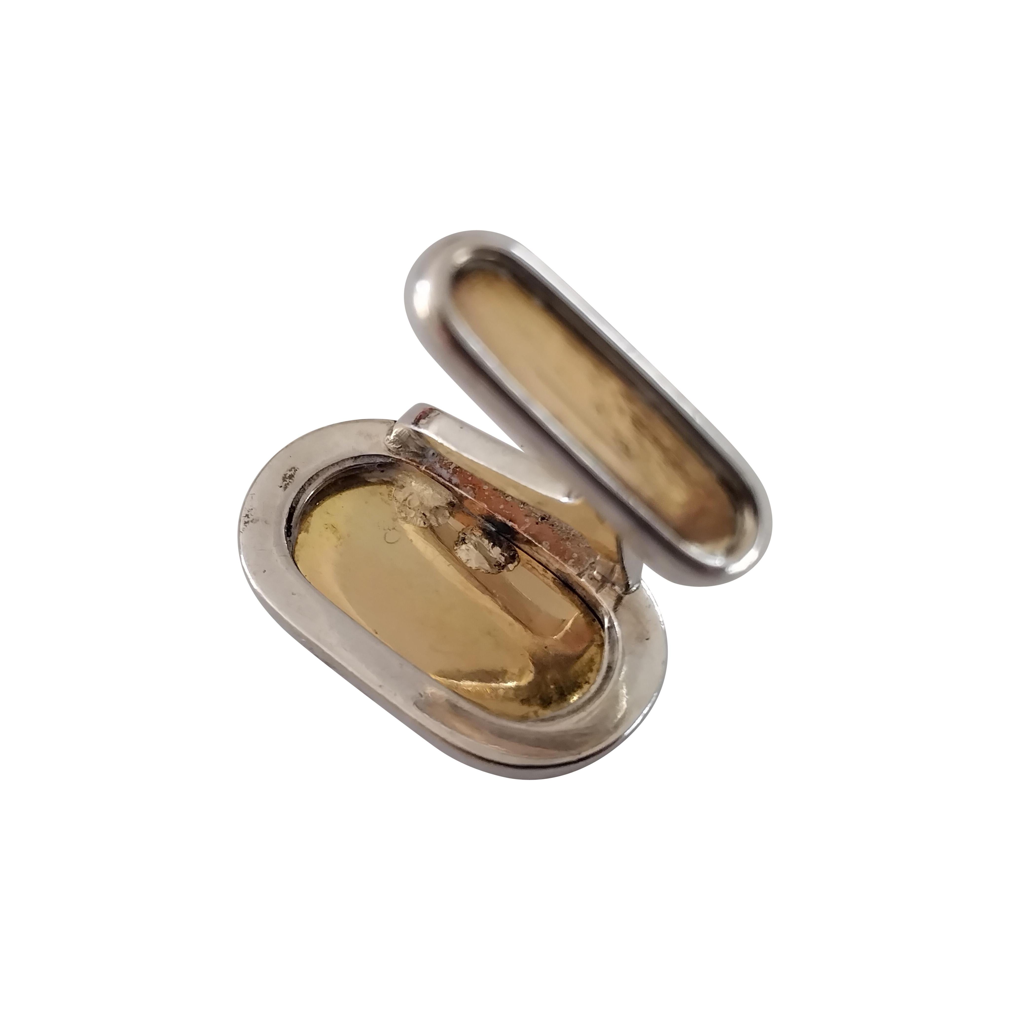 Hermès Sea Anchor Gold Silver Cufflinks For Sale 14