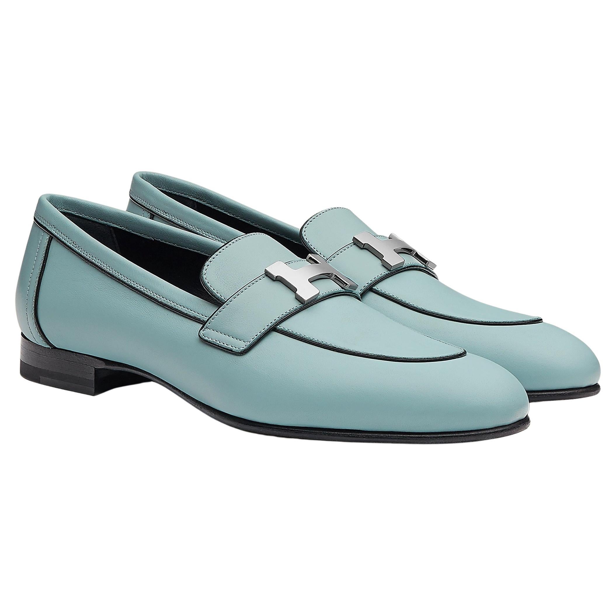 Hermès Sea Green Calfskin Paris Loafer 