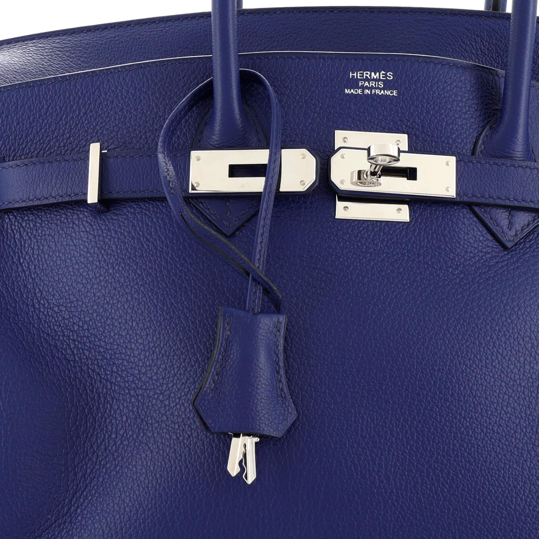 Hermes Sea Surf Birkin Bag Bleu Saphir Novillo with Palladium Hardware 35 For Sale 2