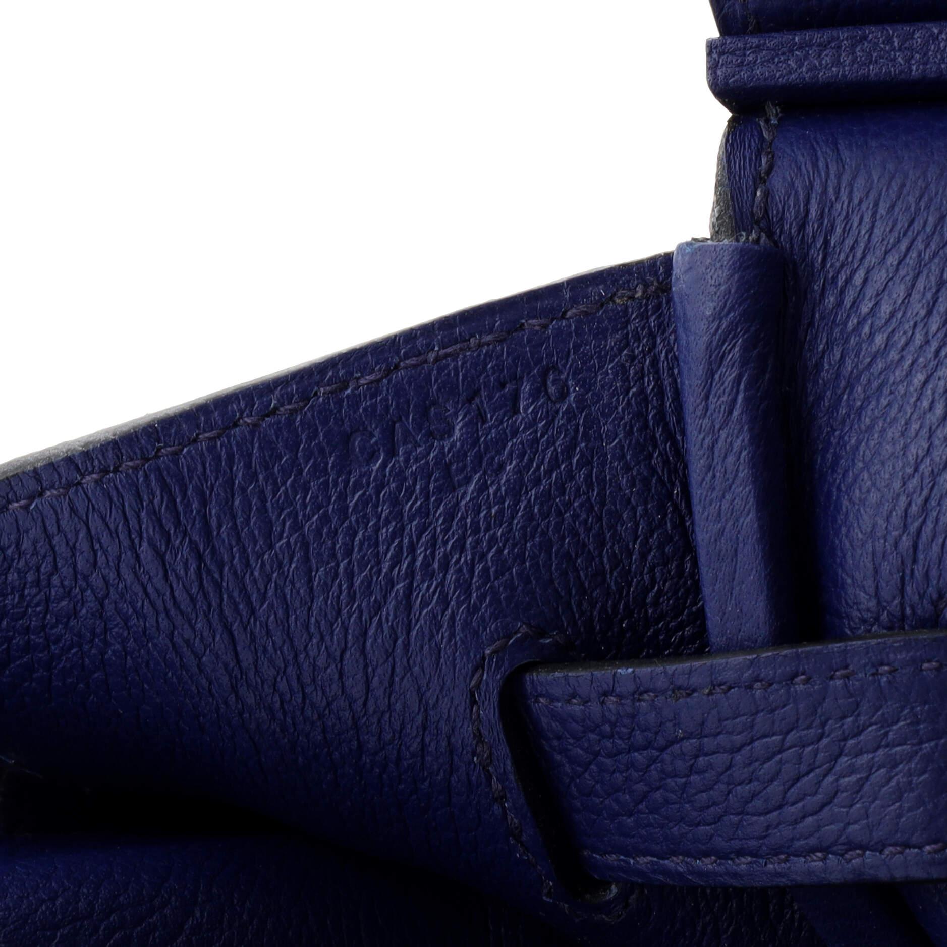 Hermes Sea Surf Birkin Bag Bleu Saphir Novillo with Palladium Hardware 35 For Sale 5