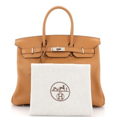 Hermes Sea Surf Birkin Bag Toffee Novillo with Palladium Hardware 35