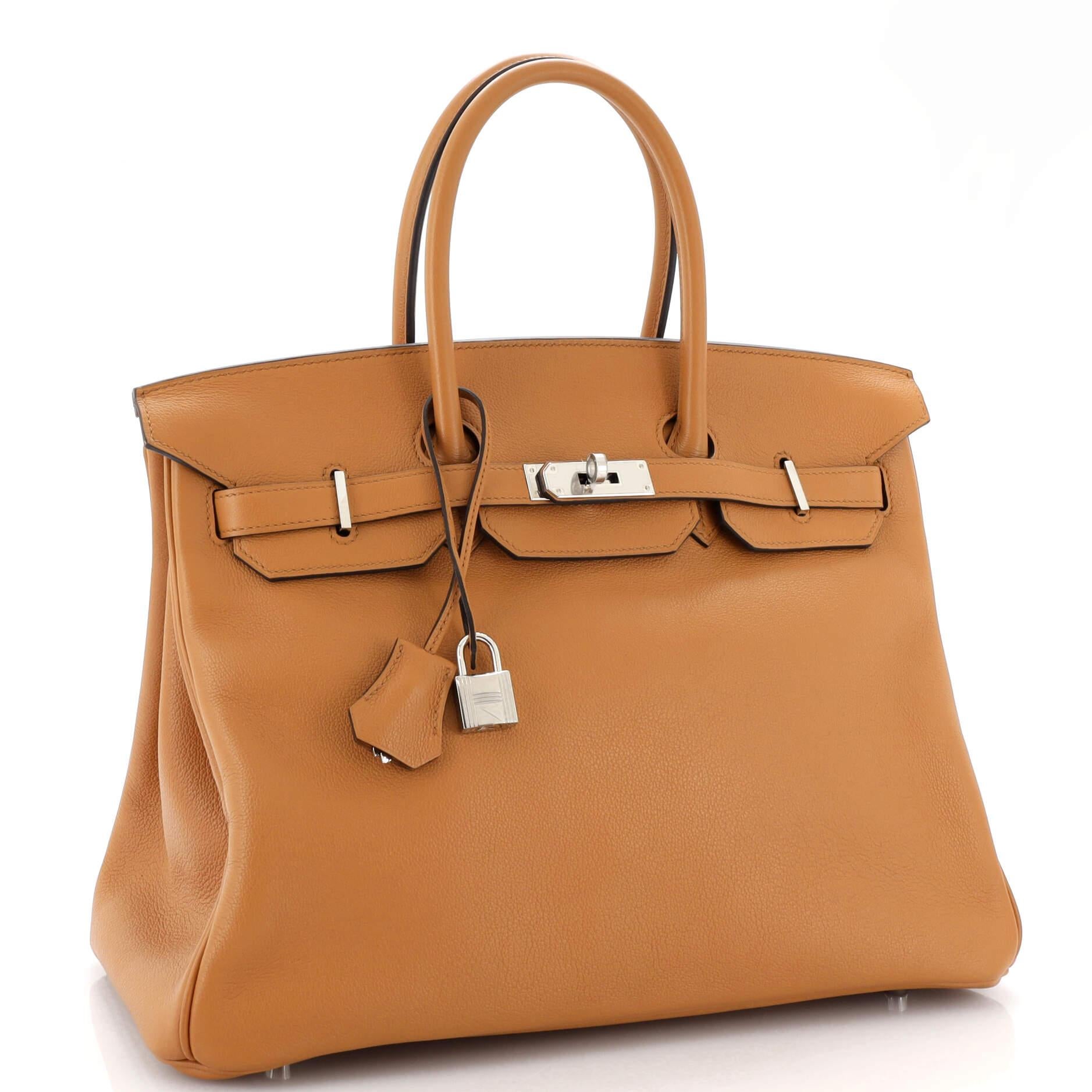 Hermes Sea Surf Birkin Bag Toffee Novillo with Palladium Hardware 35 In Good Condition For Sale In NY, NY
