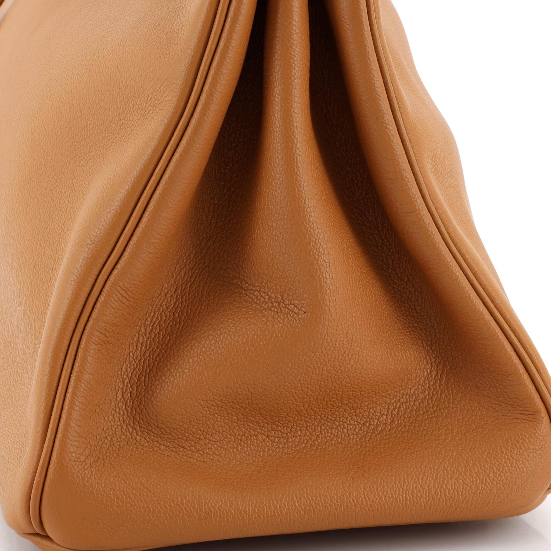 Hermes Sea Surf Birkin Bag Toffee Novillo with Palladium Hardware 35 For Sale 4