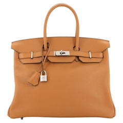 Hermes Sea Surf Birkin Bag Toffee Novillo with Palladium Hardware 35