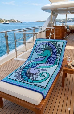 Hermès Seahorses Terry Beach Towel