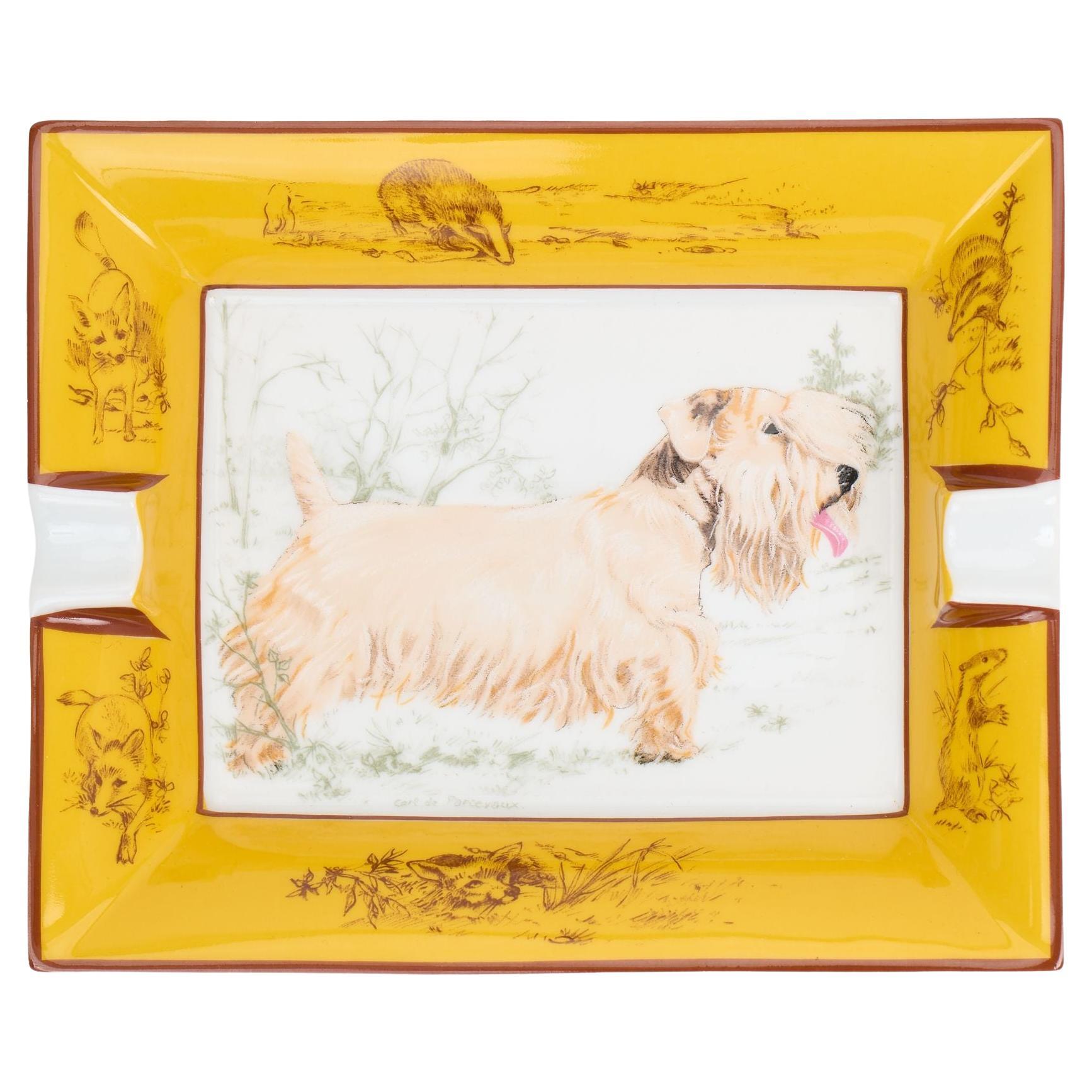 Hermès Sealyham Terrier PorzellanAschenbecher im Angebot