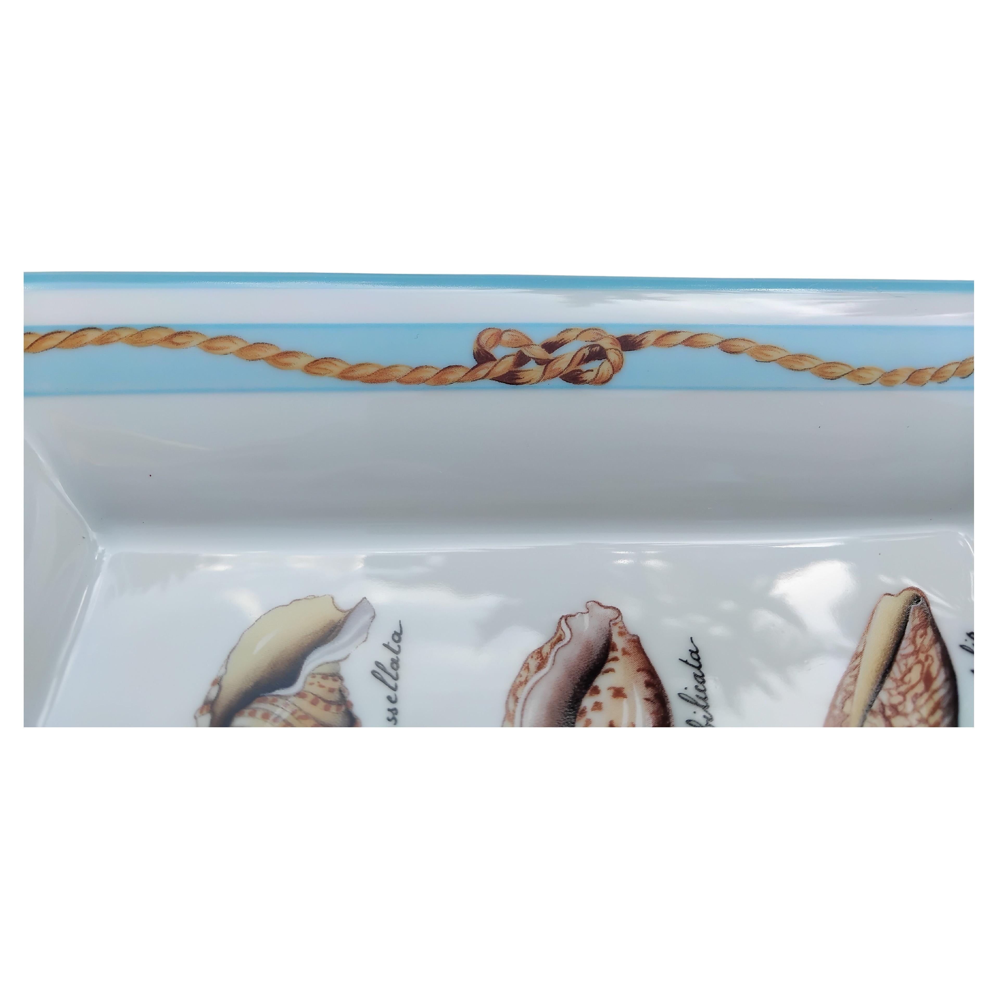 Hermès Seashells Print Vintage Porcelain Ashtray Change Tray Porcelain 1