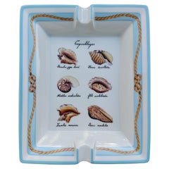 Hermès Seashells Print Vintage Porcelain Ashtray Change Tray Porcelain