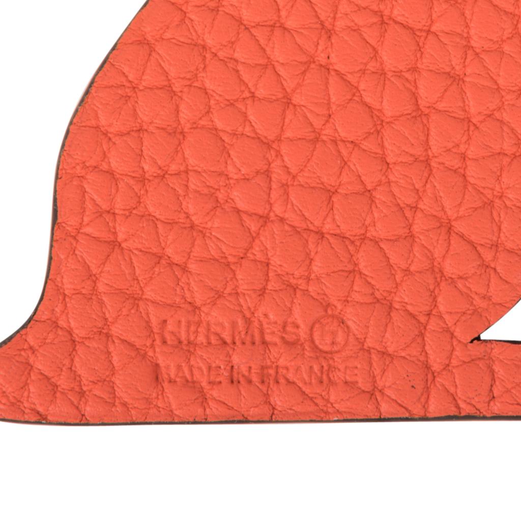 Hermes Seated Dog Bi-Color Bag Charm Orange / Blue new 2