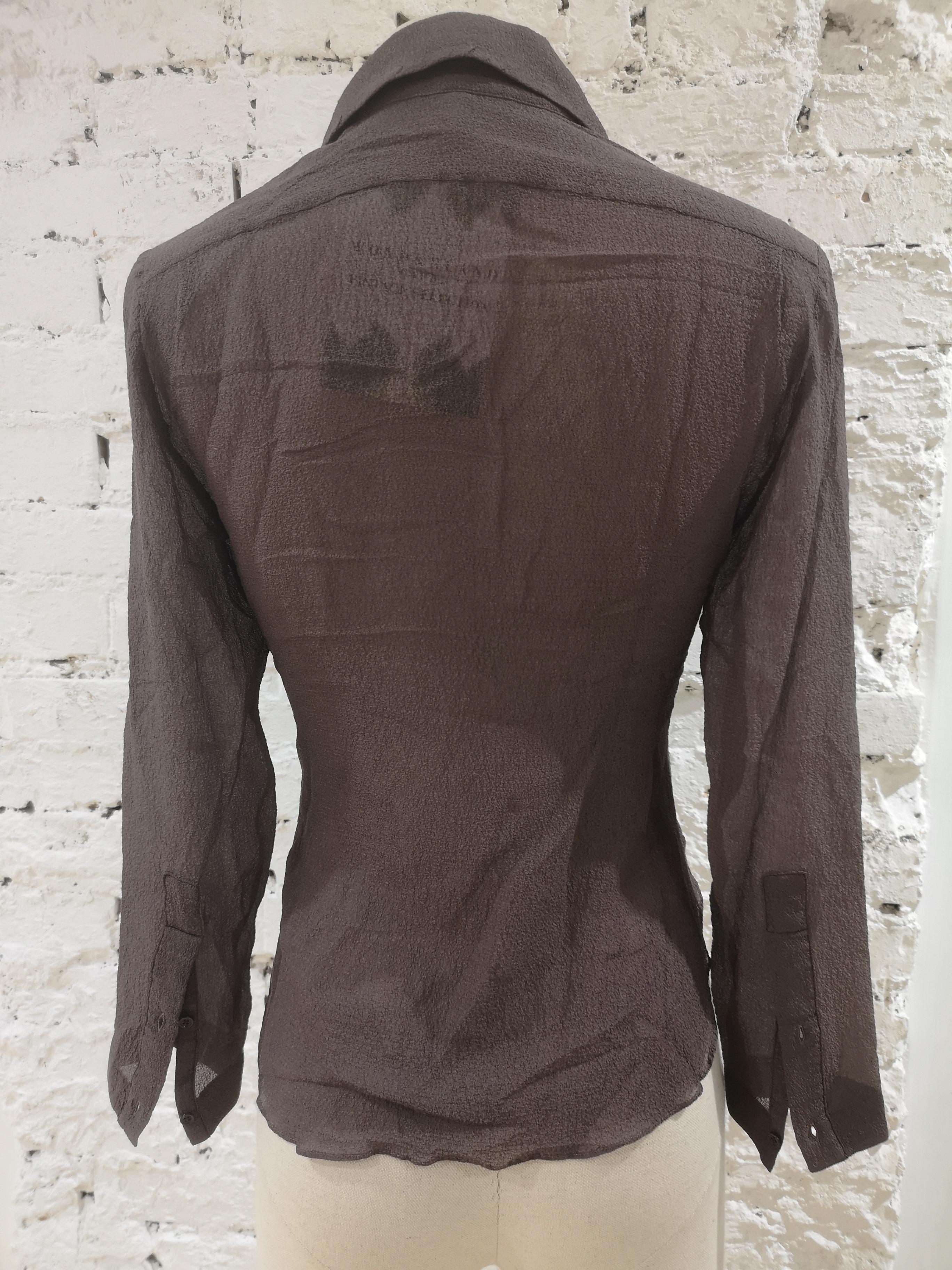 Hermès see through brown shirt 
size 38