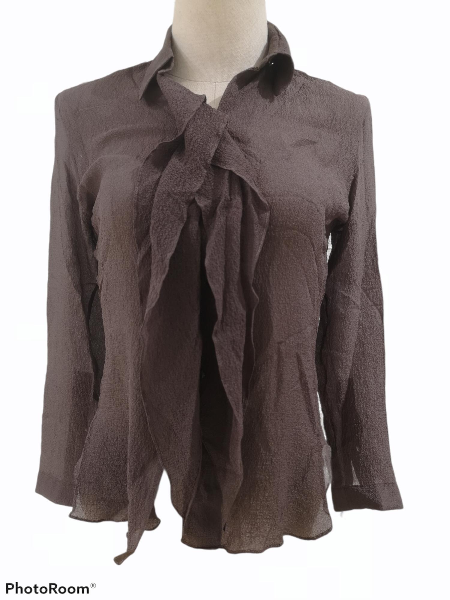 Hermès see through brown silk shirt  In Excellent Condition In Capri, IT
