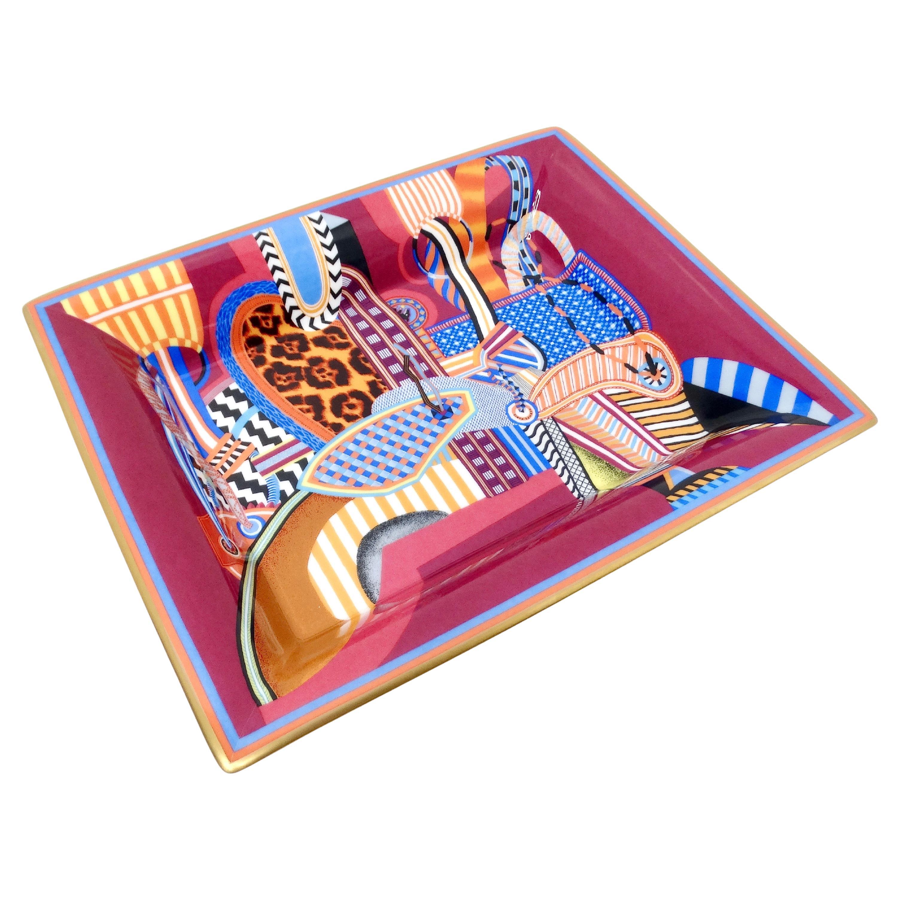 Hermes "Selle Imaginaire" Porcelain Change Tray For Sale