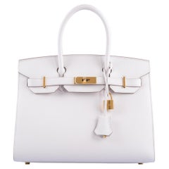 Hermes Sellier Birkin 30 Gris Pale Epsom Gold Hardware