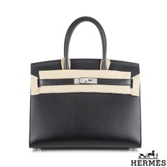 Hermès Sellier Birkin 30 Noir Veau Madame PHW