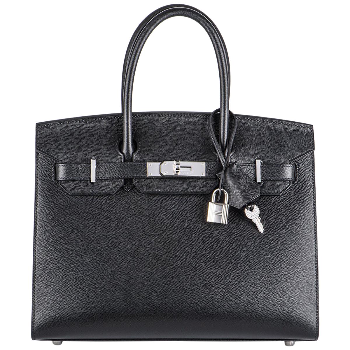 Hermès Sellier Birkin 30 Noir Veau Madame PHW