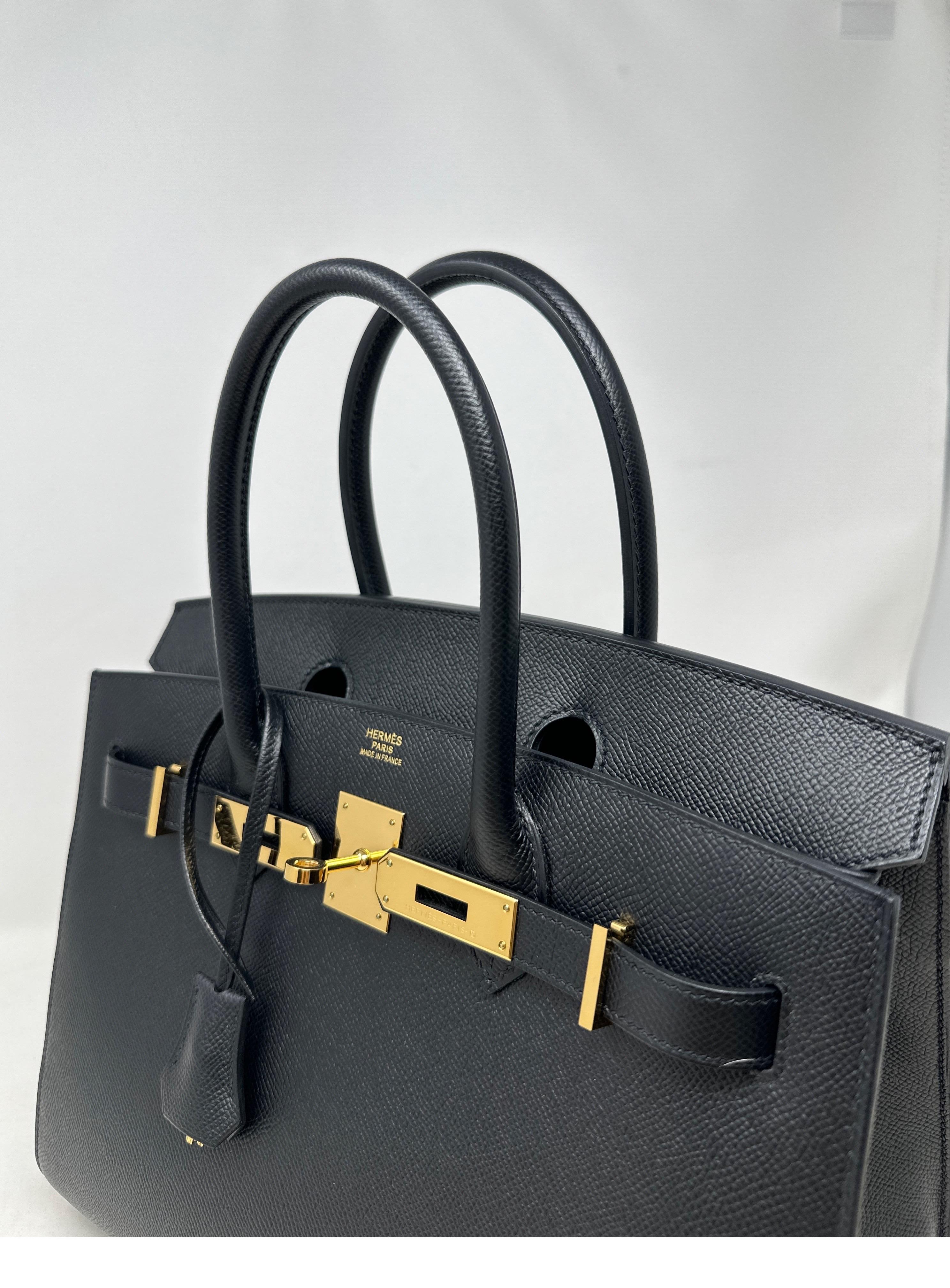 Hermes Sellier Black Birkin 30 Bag  For Sale 6