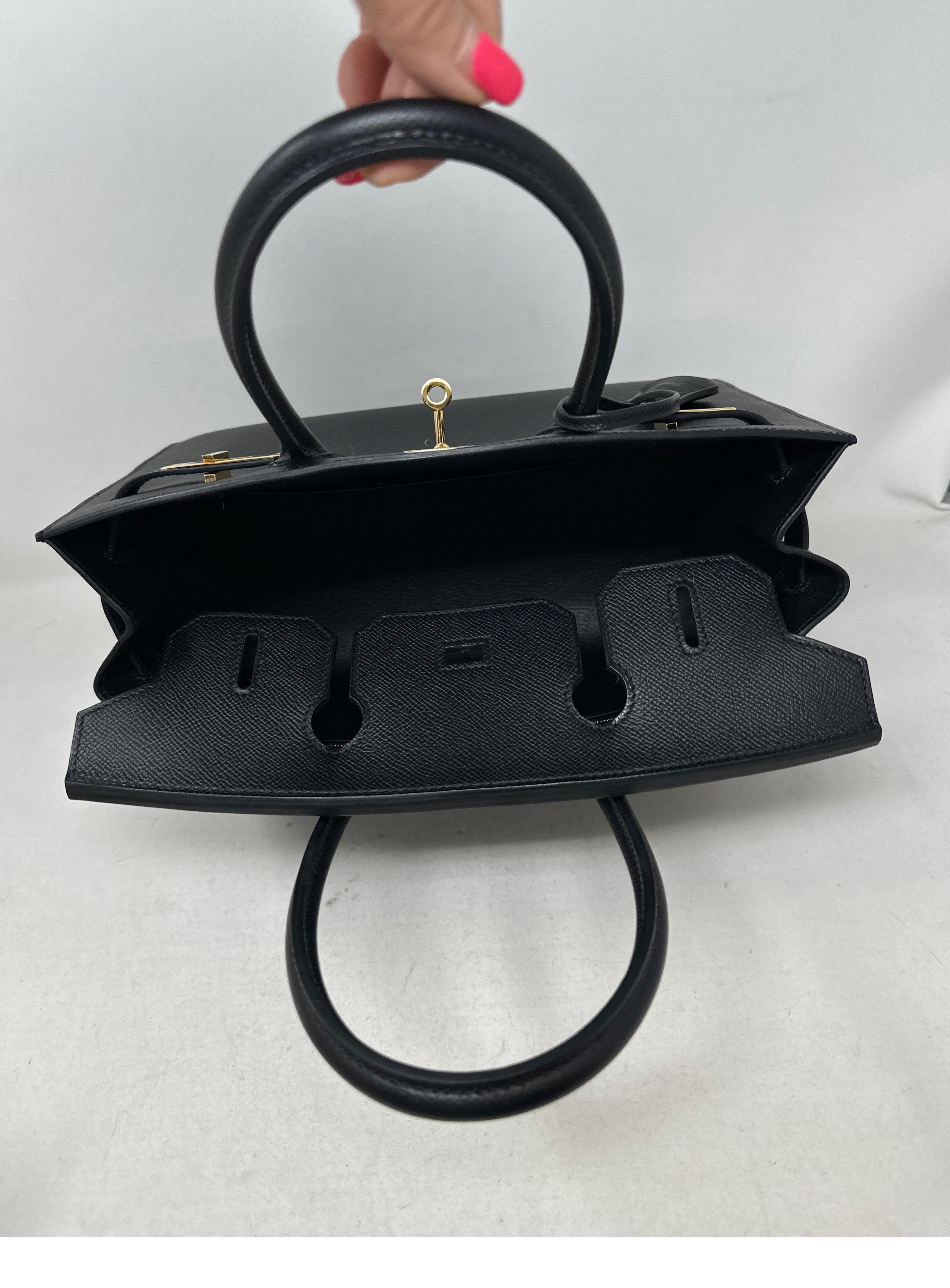 Hermes Sellier Black Birkin 30 Bag  For Sale 8
