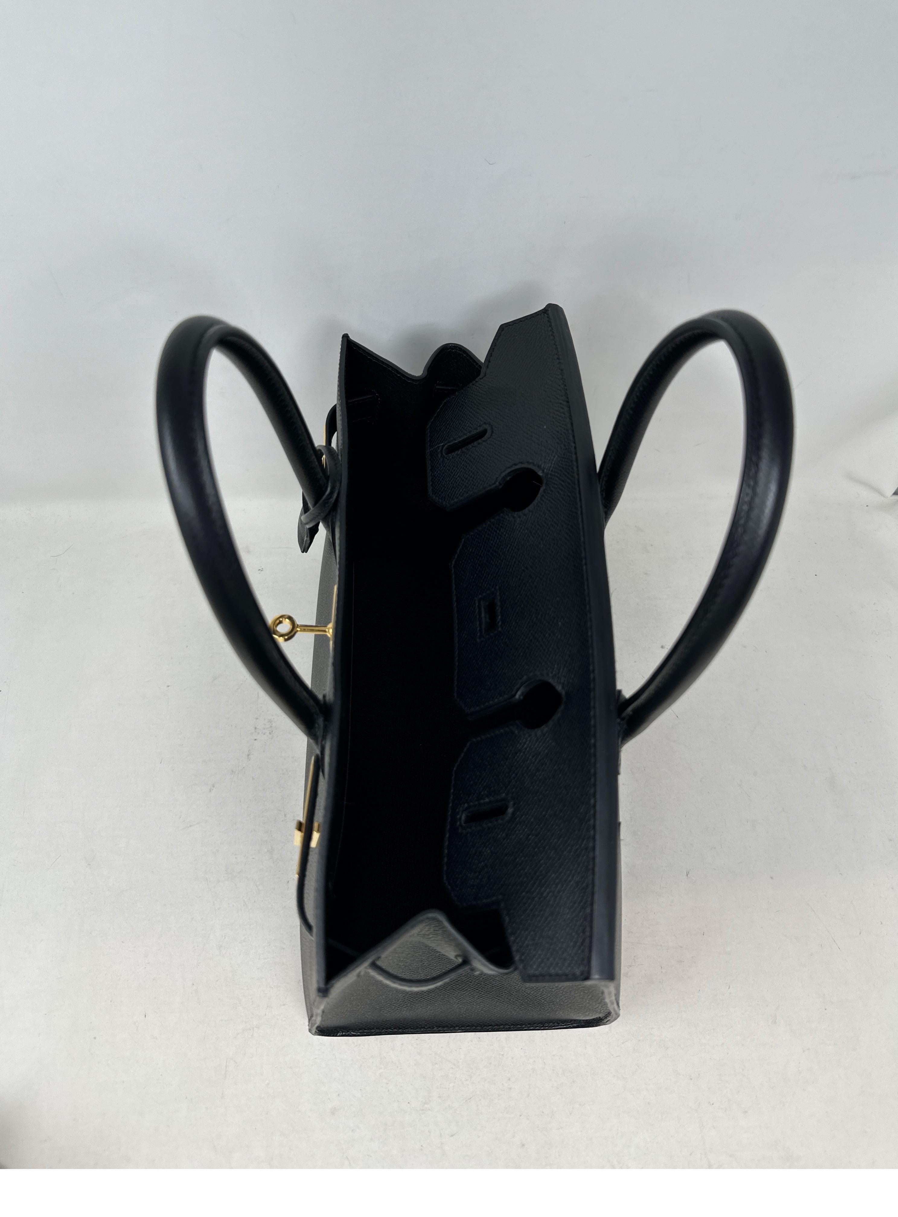Hermes Sellier Black Birkin 30 Bag  For Sale 9