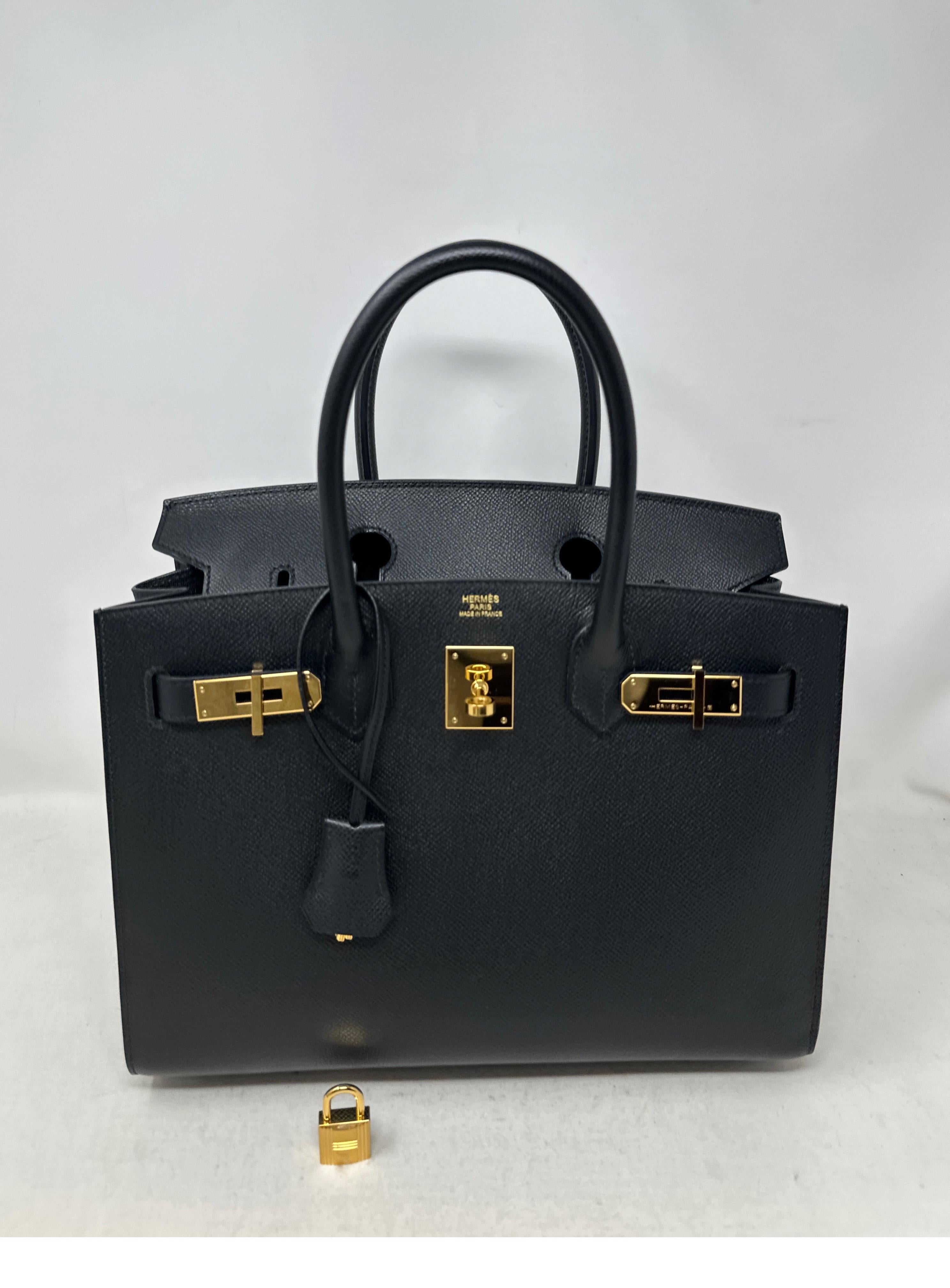 Hermes Sellier Black Birkin 30 Bag  For Sale 10