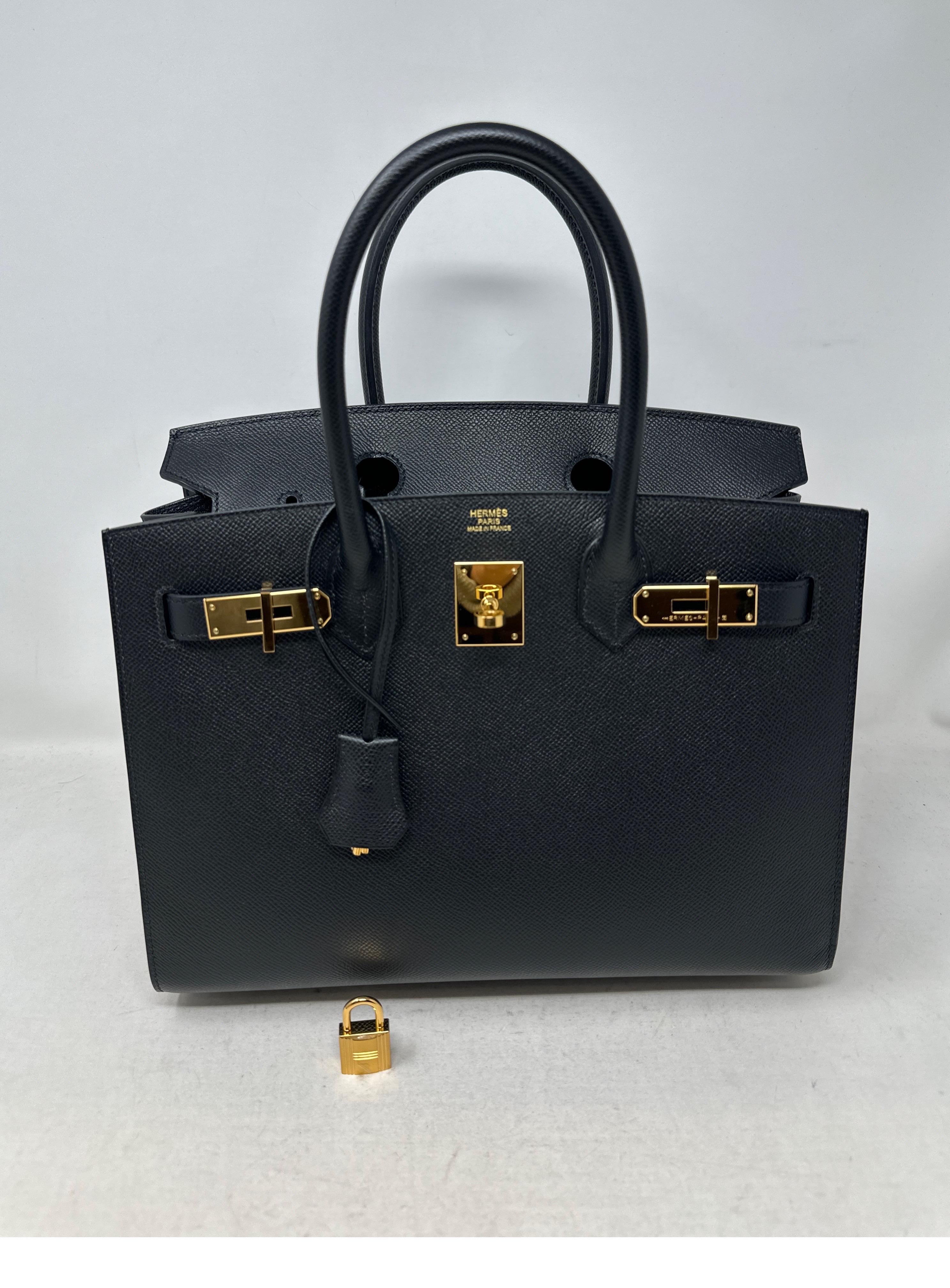 Hermes Sellier Black Birkin 30 Bag  For Sale 11