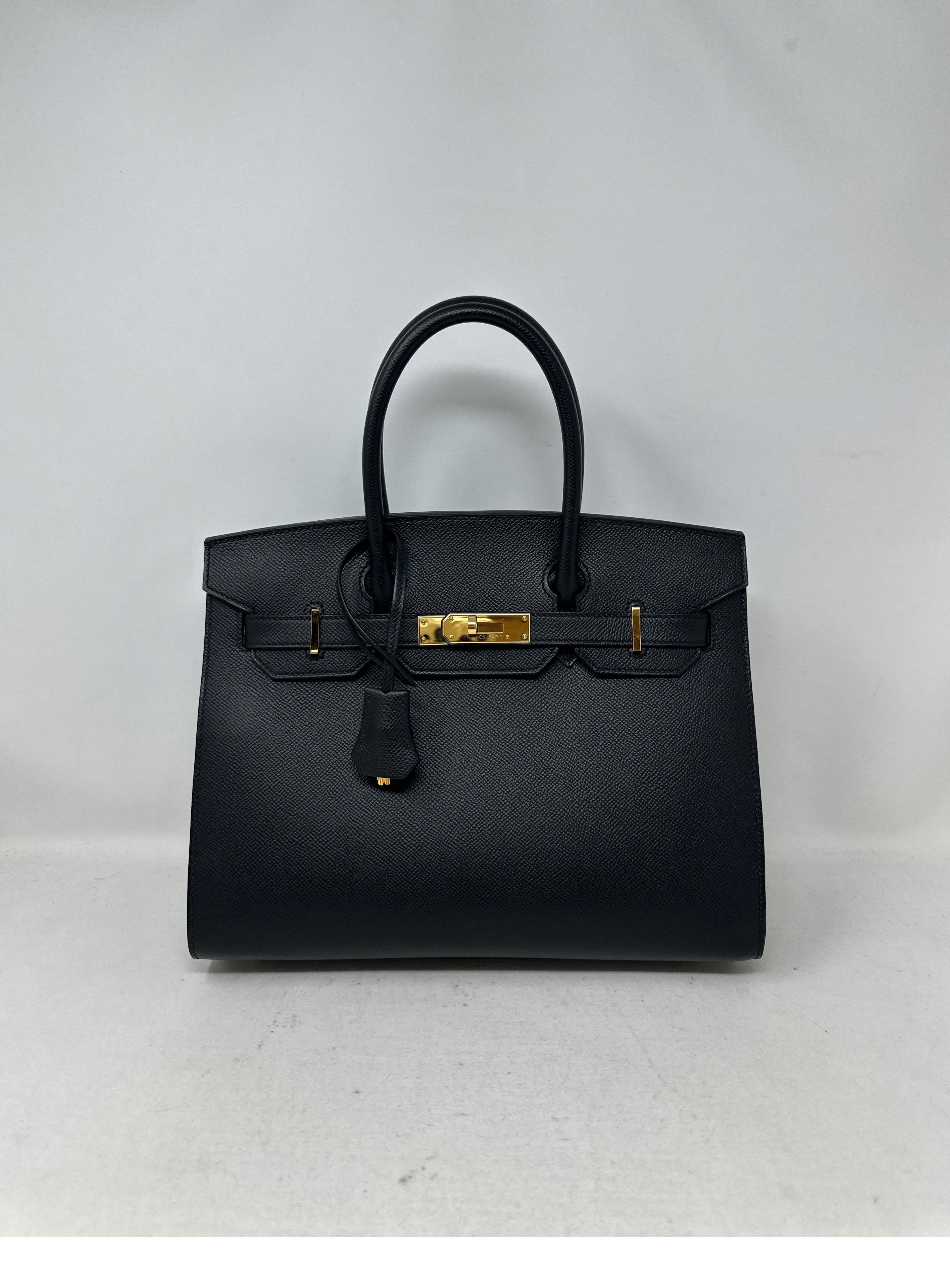 Hermes Sellier Black Birkin 30 Bag  For Sale 13