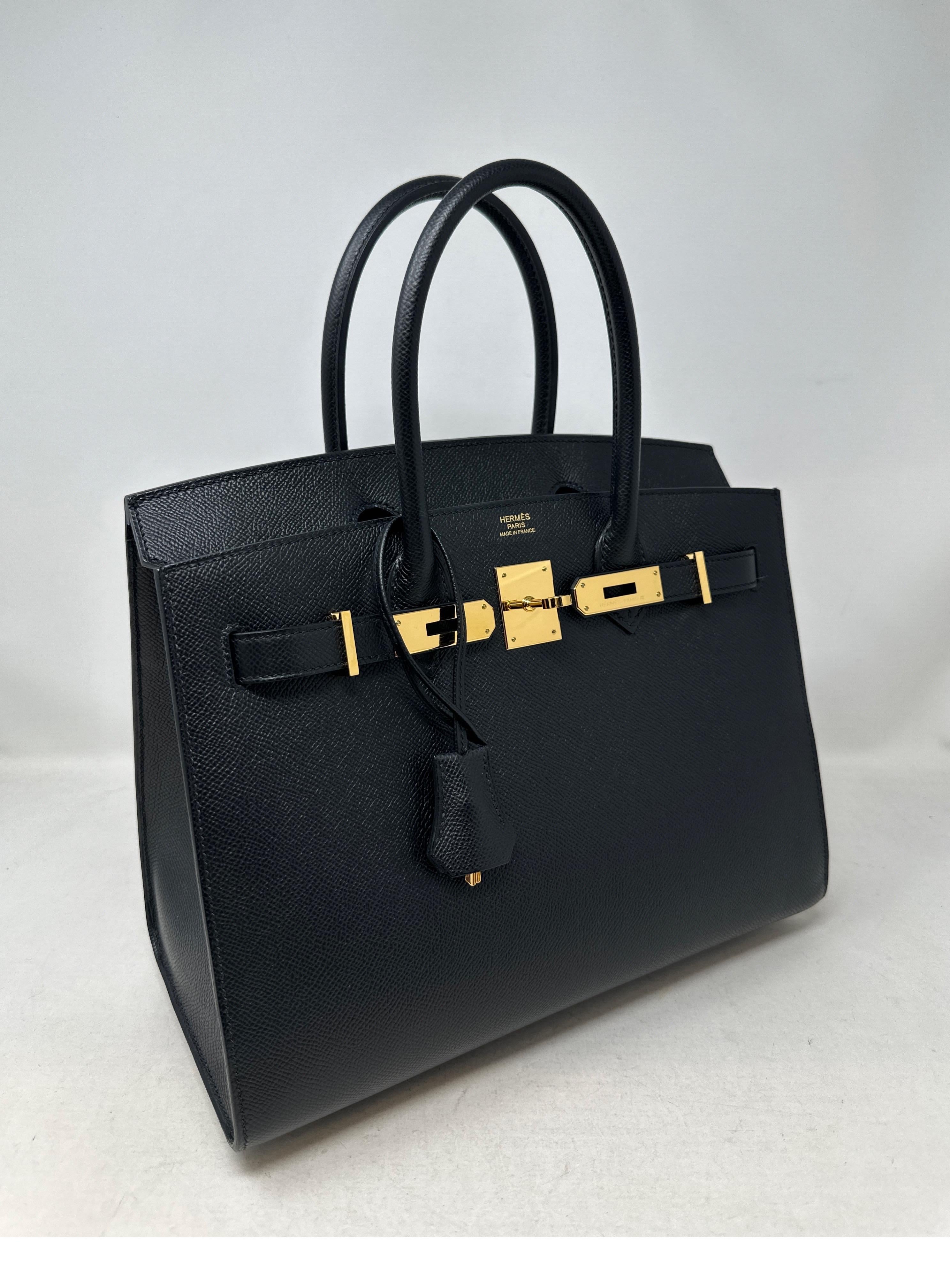 Hermes Sellier Black Birkin 30 Bag  In New Condition For Sale In Athens, GA