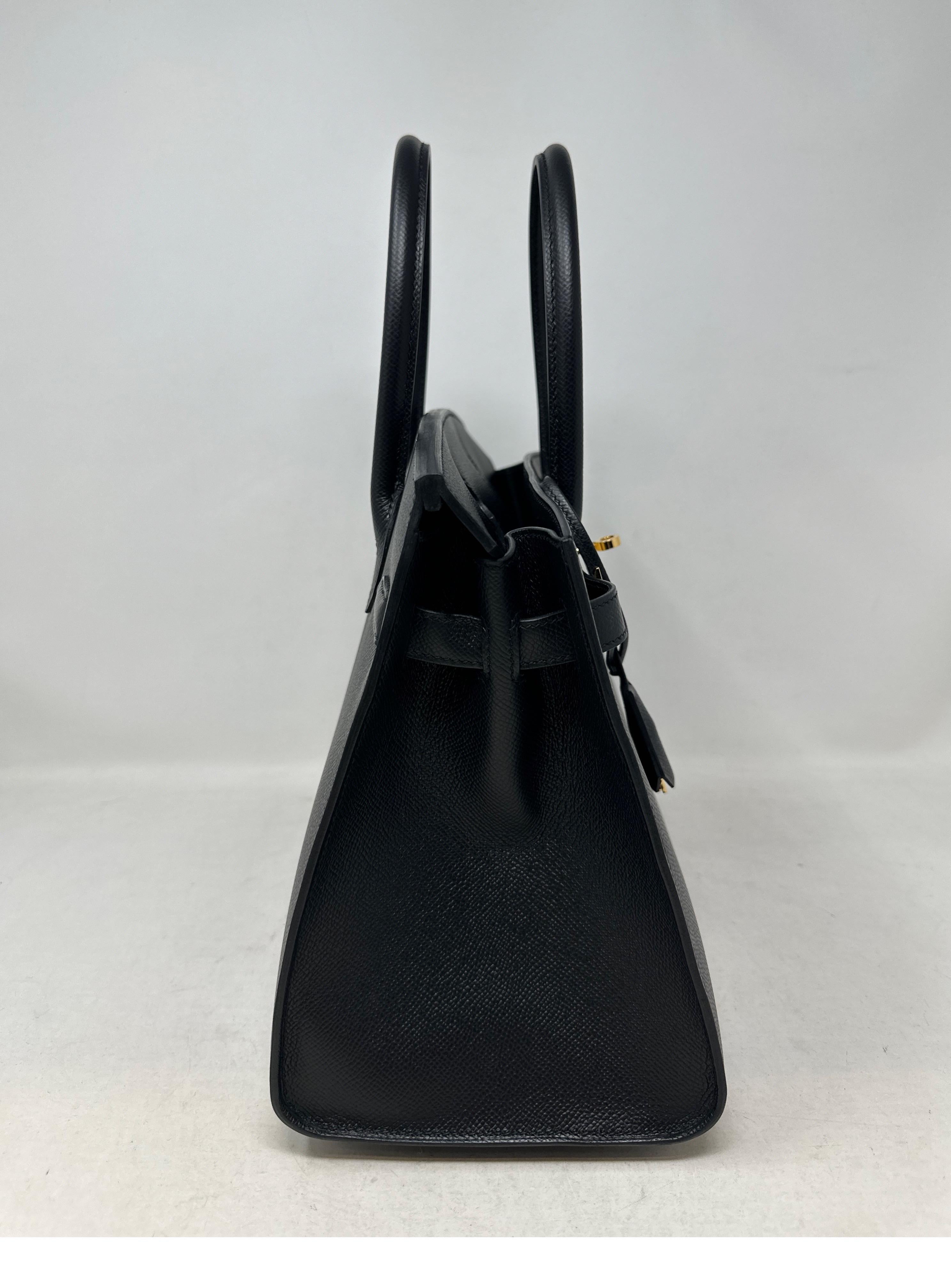 Hermes Sellier Black Birkin 30 Bag  For Sale 1