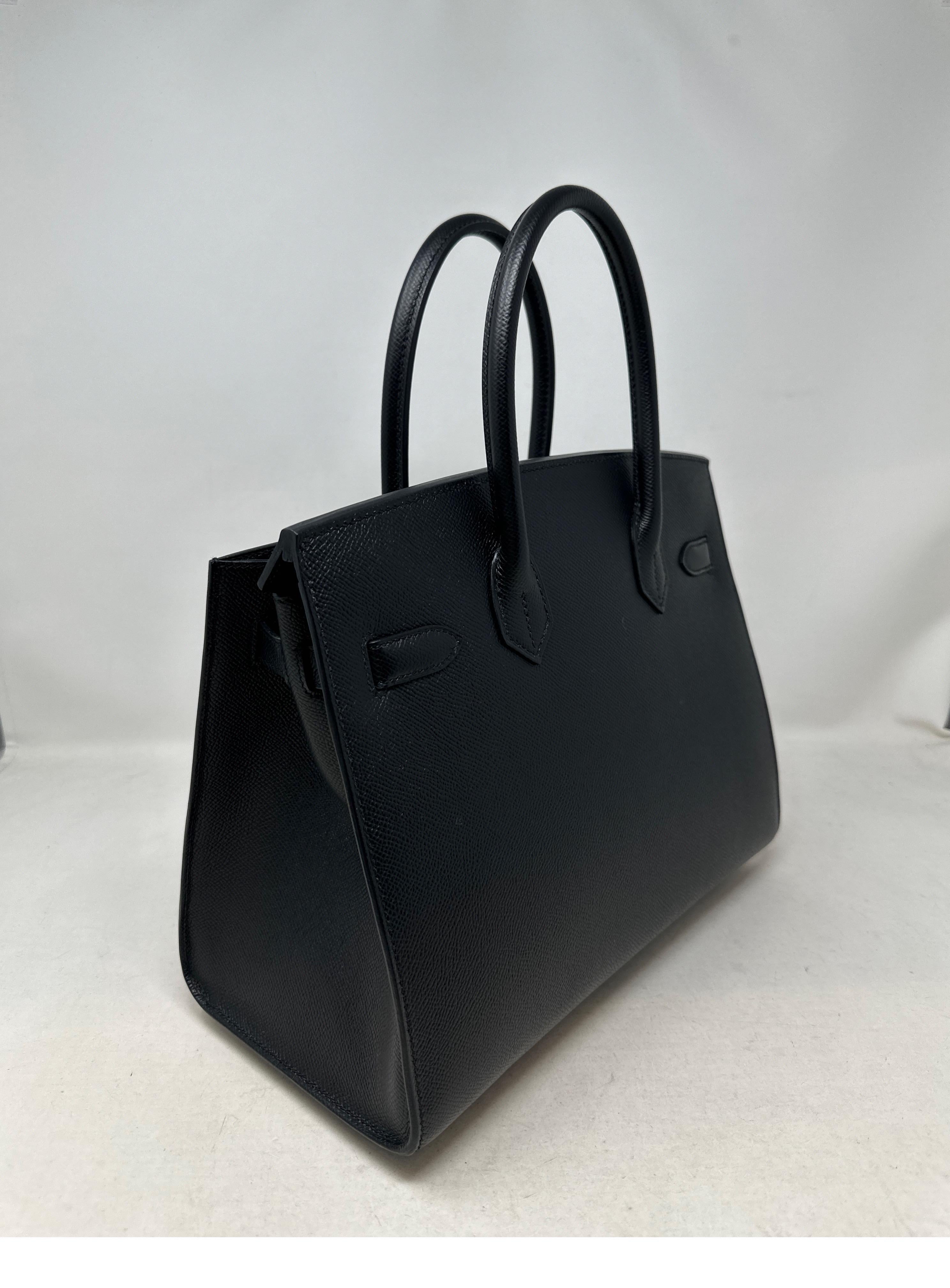 Hermes Sellier Black Birkin 30 Bag  For Sale 4