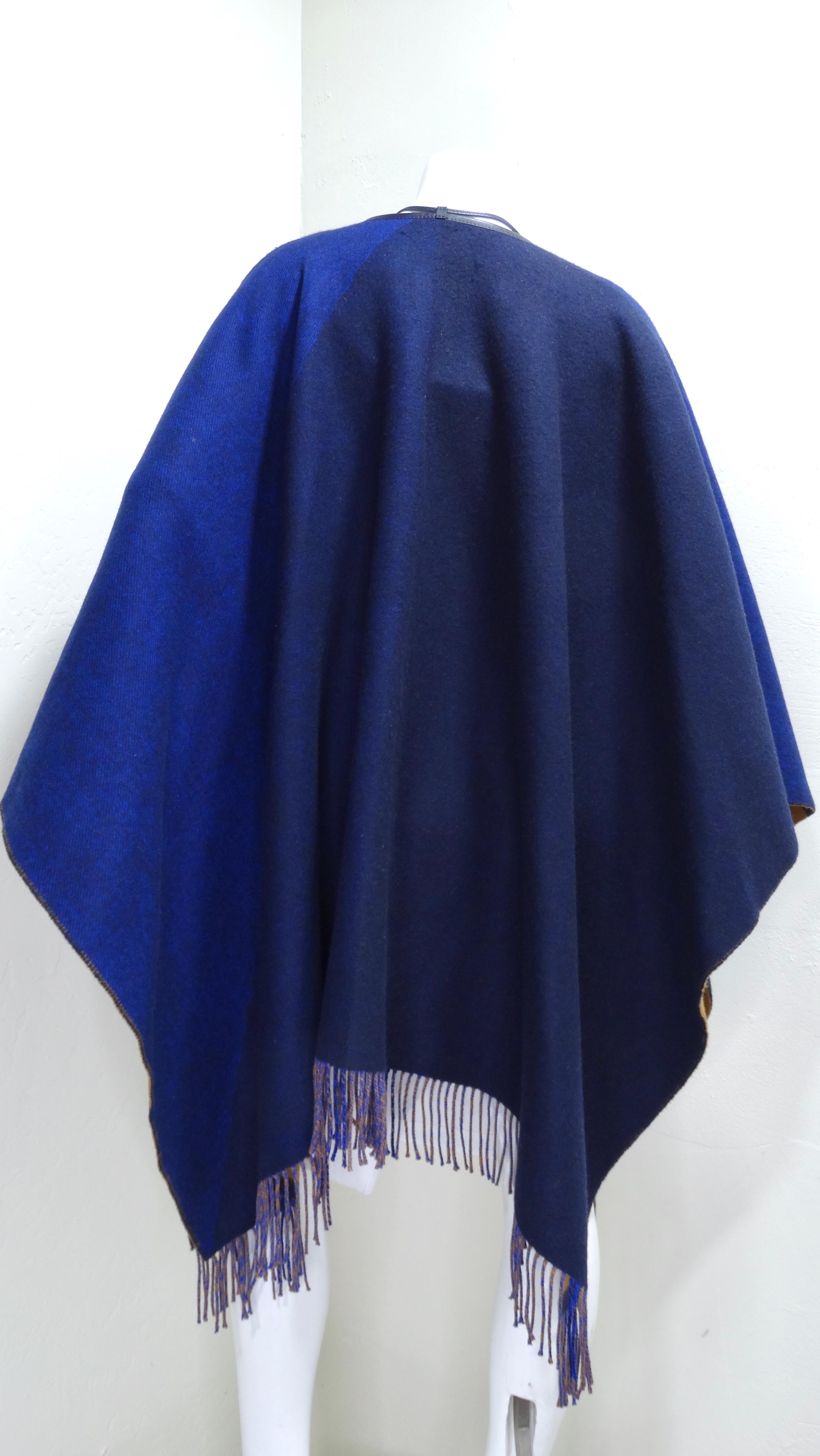 Hermes Sellier Cashmere Cape with Fringe 3
