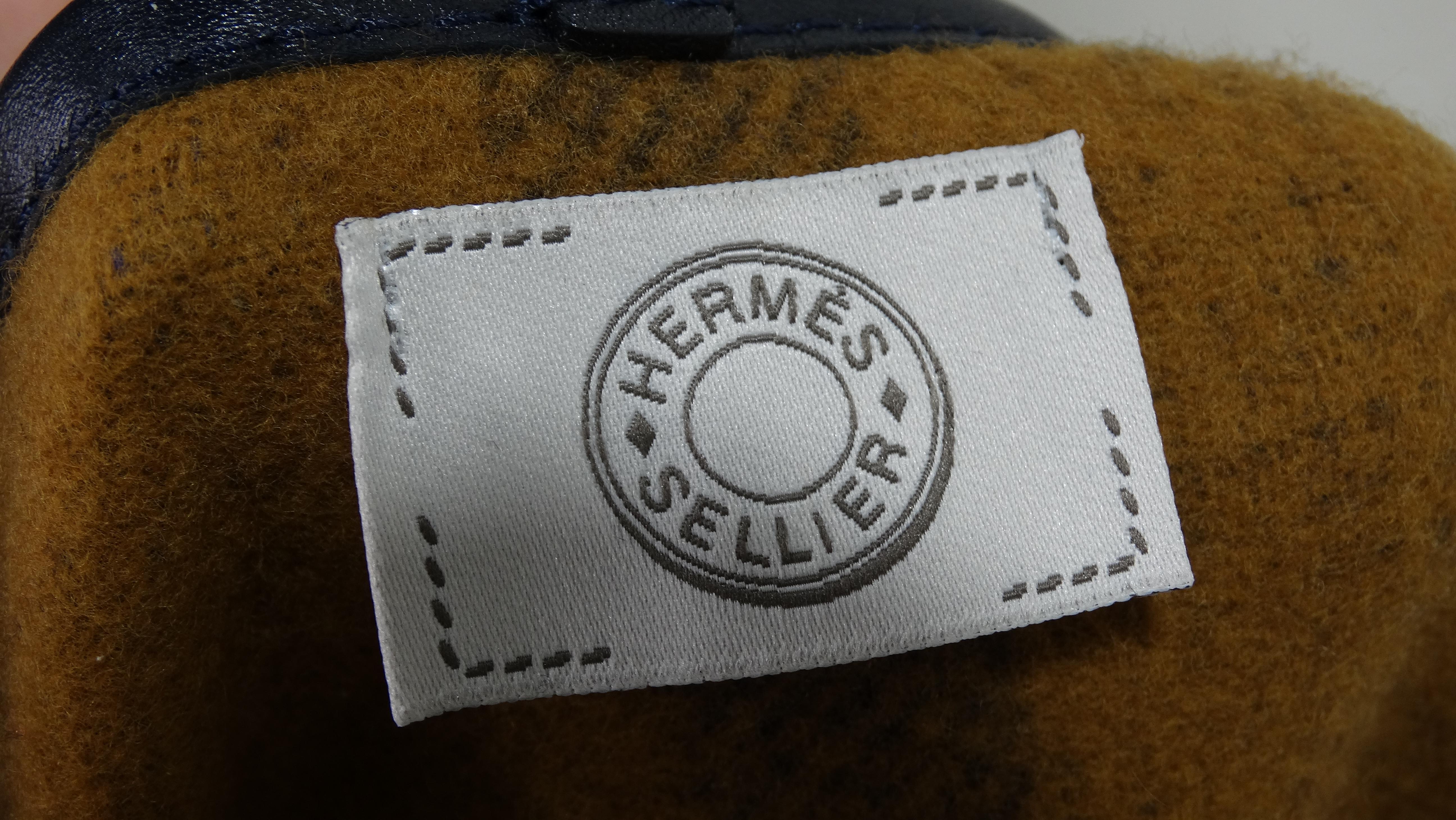 Black Hermes Sellier Cashmere Cape with Fringe