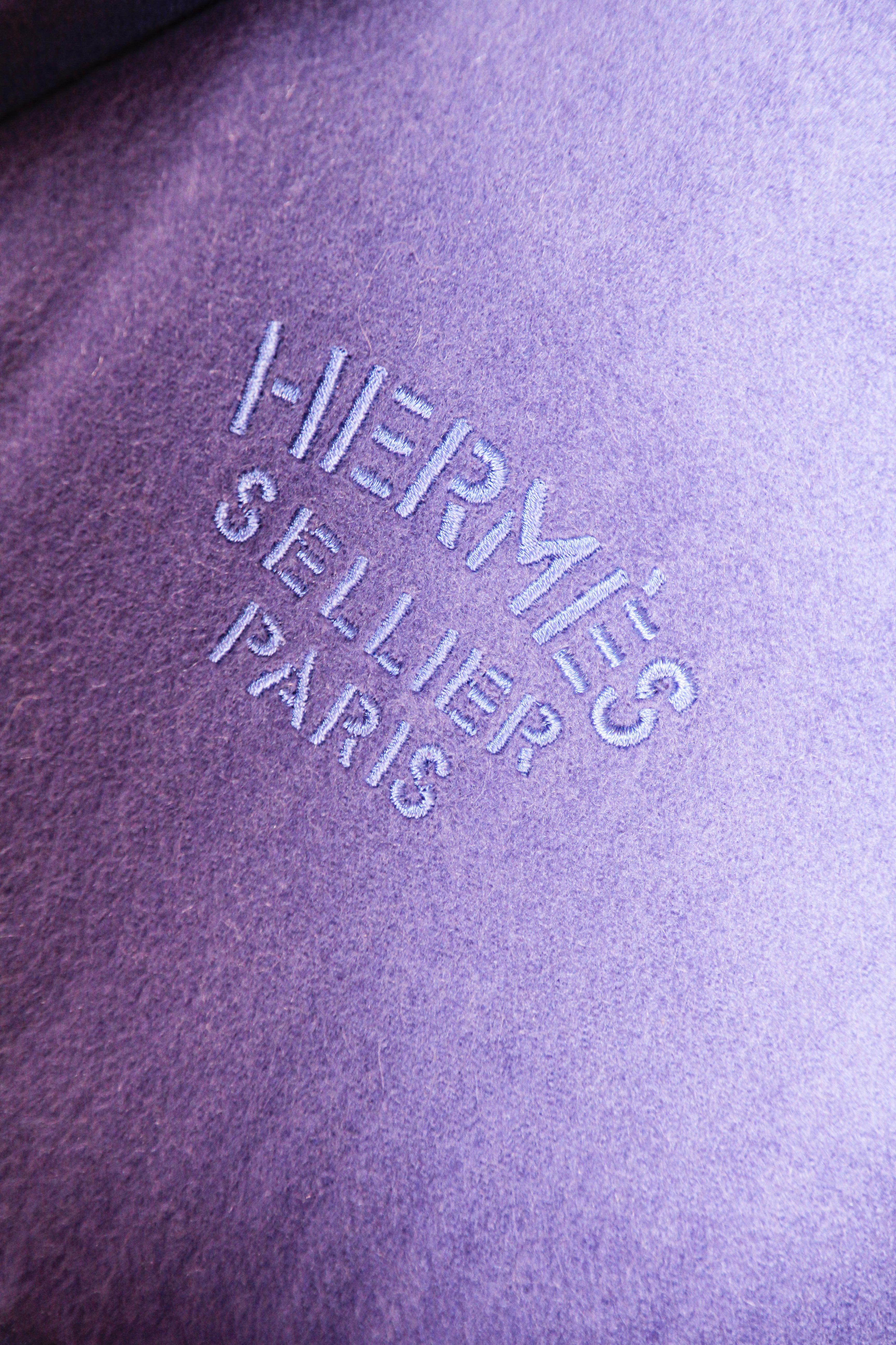 Wool Hermès Sellier Cashmere Fringed Shawl Stole