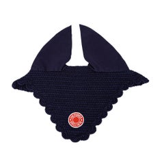 Hermès Sellier Fly Bonnet Navy in cotone all'uncinetto Taglia Cavallo