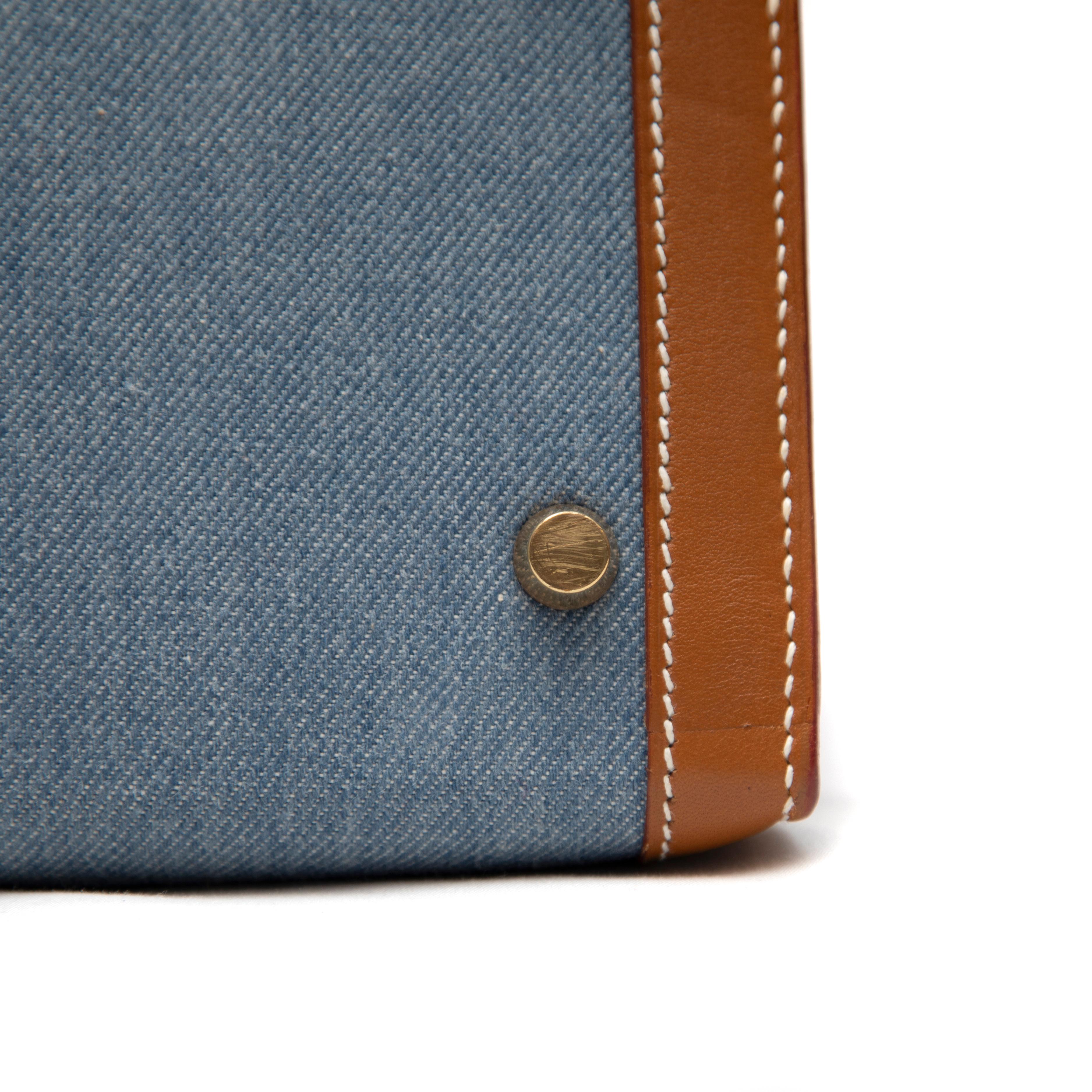 Hermès Sellier Kelly 35CM Denim with Gold Hardware 7