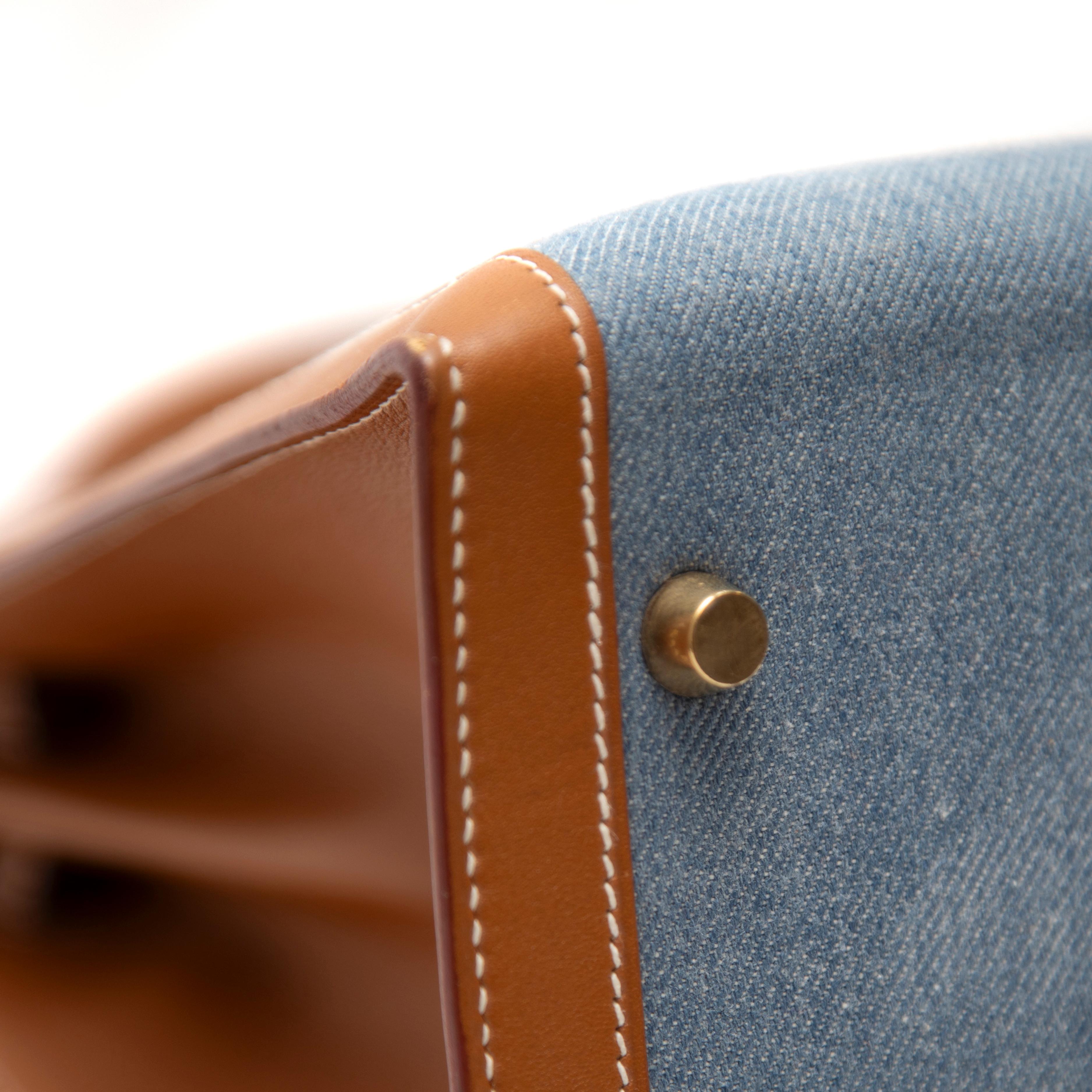 Hermès Sellier Kelly 35CM Denim with Gold Hardware 4
