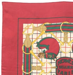 Hermes Sellier or Tatersale by H.d'Origny Silk Scarf