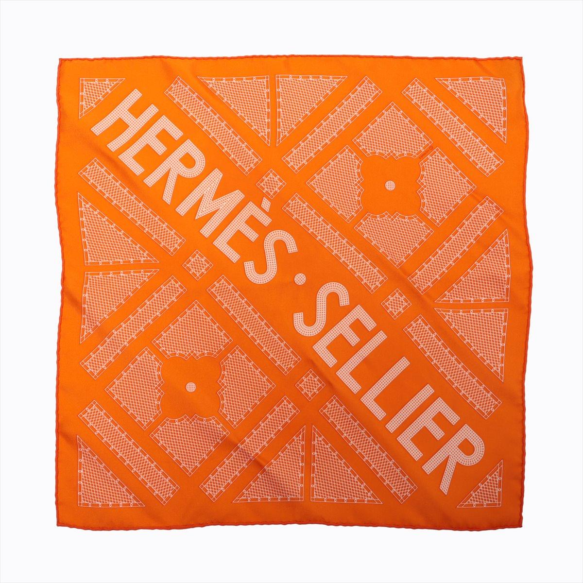 *ships around 11/11

The Hermès Sellier Silk Scarf in orange is a vibrant and elegant accessory that highlights the brand's equestrian legacy. Crafted from luxurious silk, the scarf features a bold 