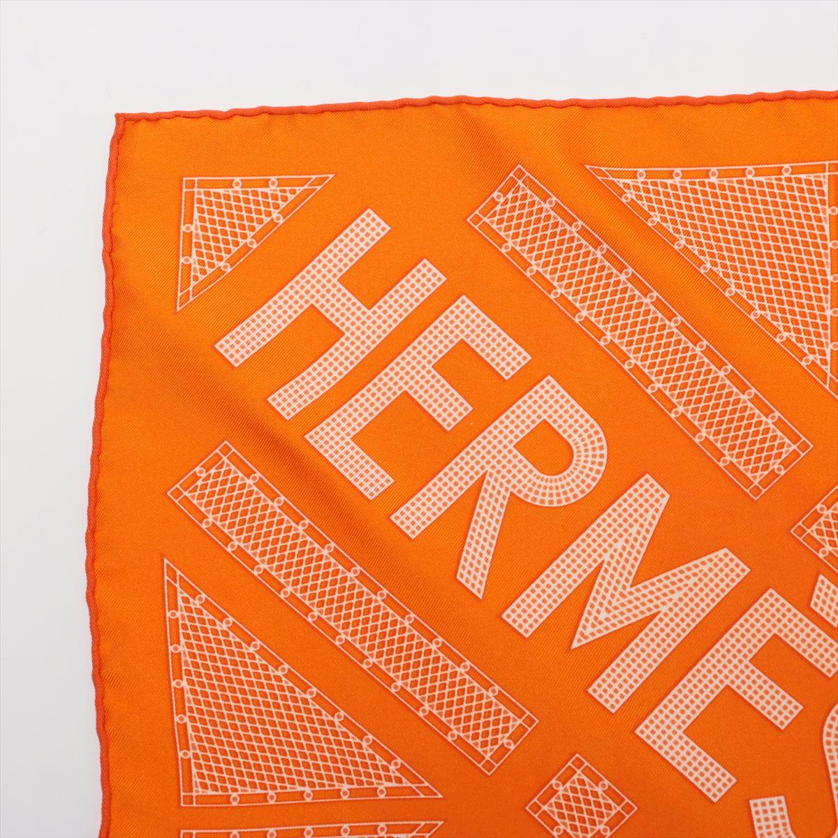 Hermes Sellier Serie Silk Scarf  Orange In Good Condition In Humacao, PR