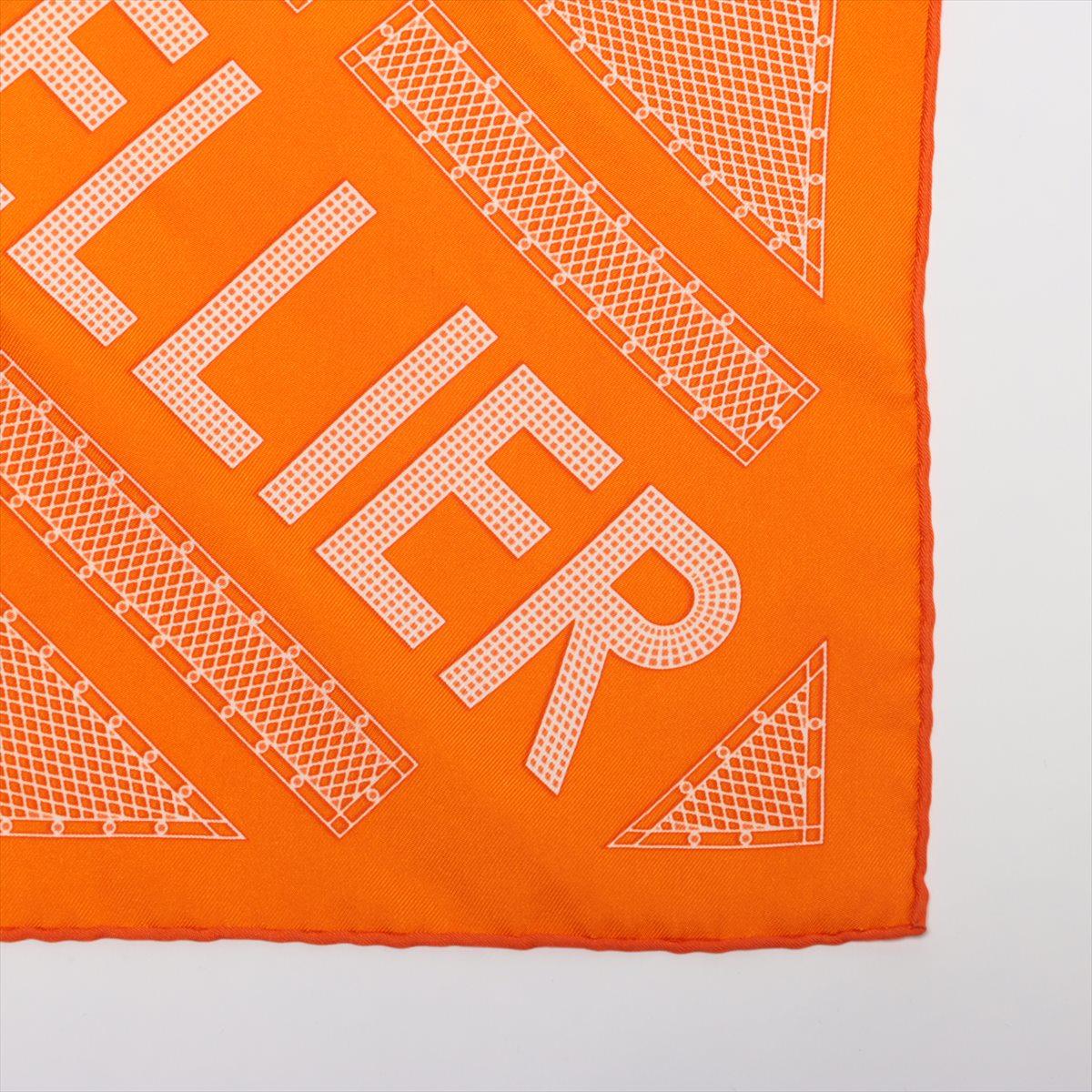 Hermes Sellier Serie Silk Scarf  Orange 1