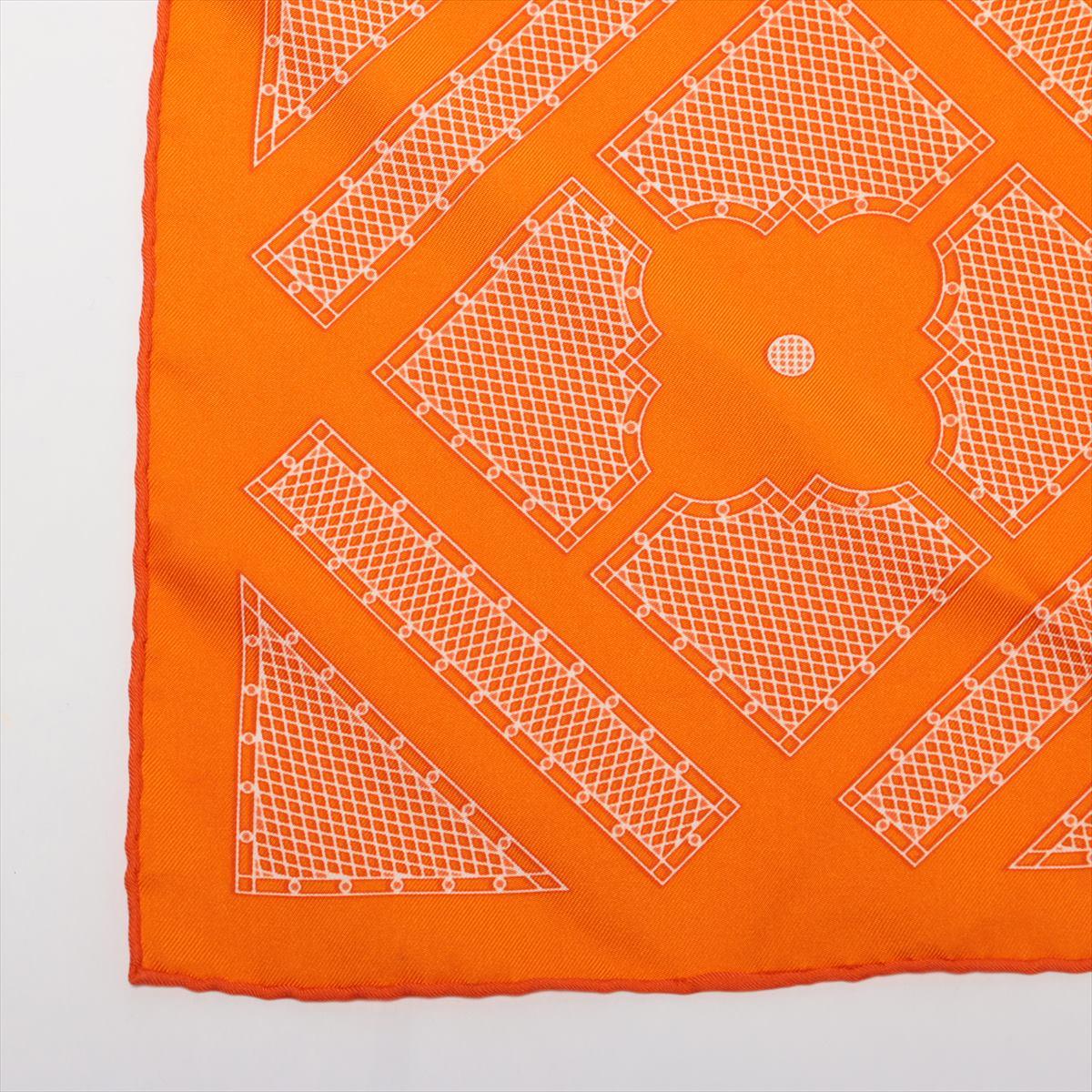 Hermes Sellier Serie Silk Scarf  Orange 2