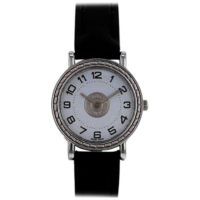 Hermès "Sellier" Stainless Steel Watch