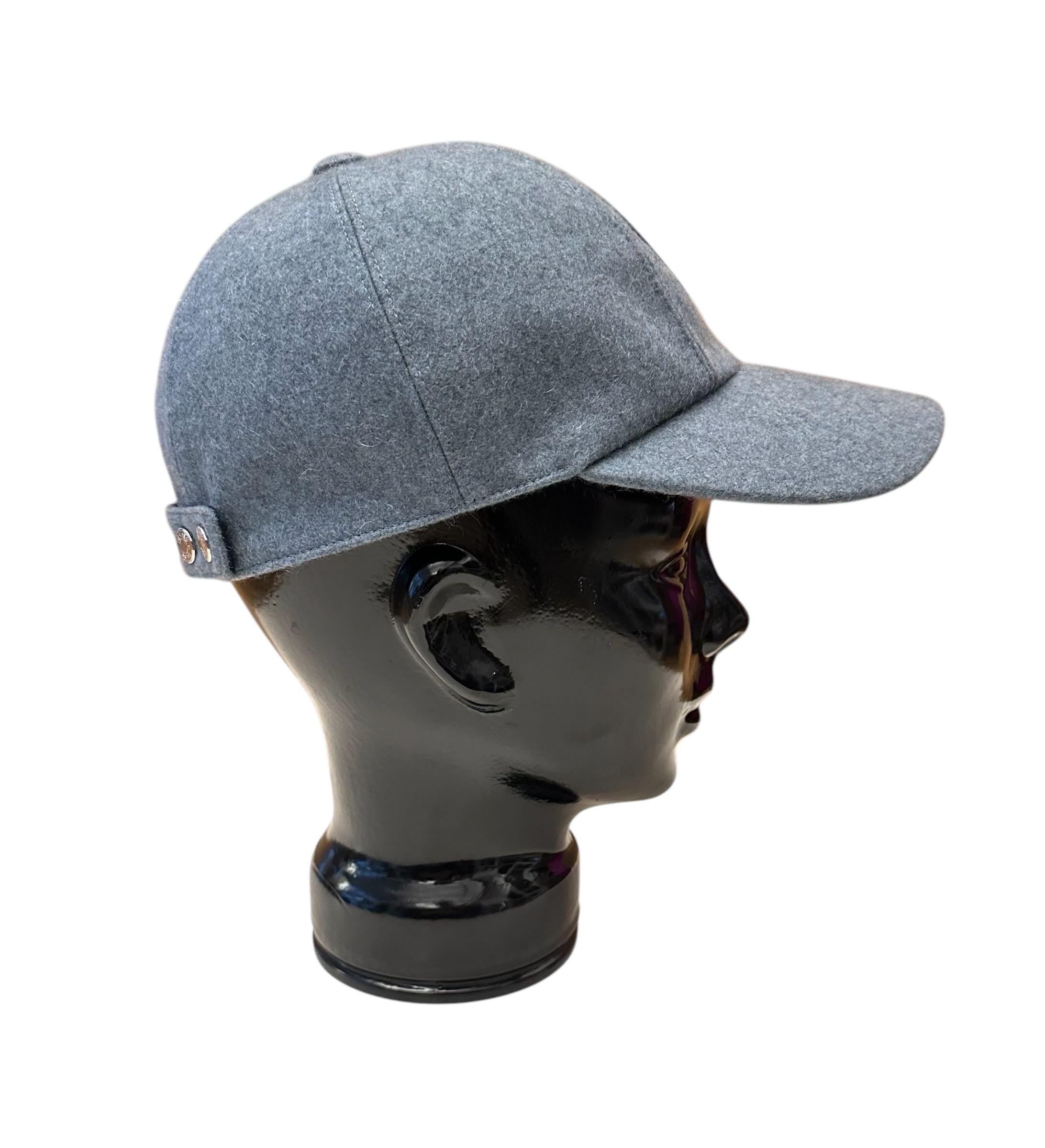 Gray Hermès Serena Eperon d'Or Blue Grey Cashmere Cap For Sale
