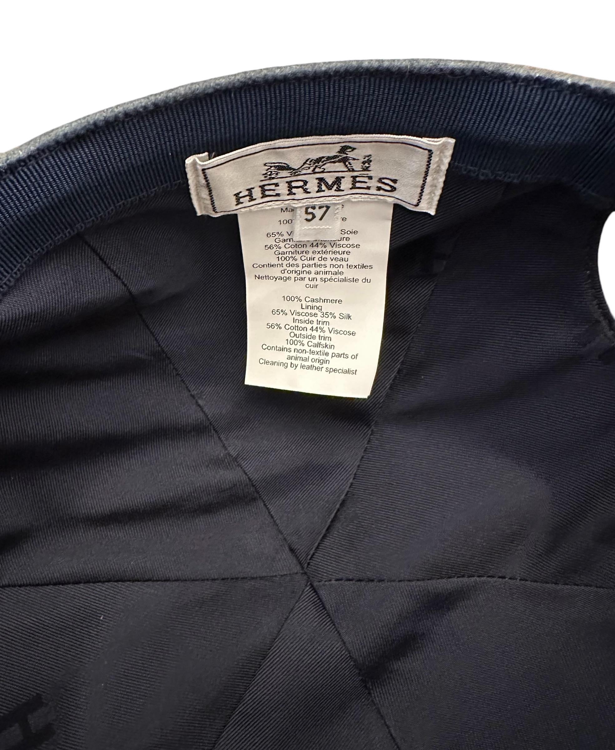 Hermès Serena Eperon d'Or Blue Grey Cashmere Cap For Sale 1