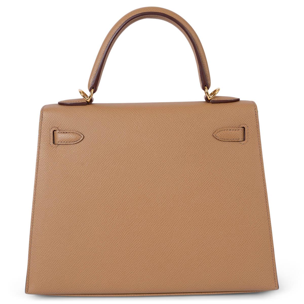 HERMES Sesame beige & Rouge H Epsom leather KELLY 25 SELLIER VERSO HSS Bag Ghw In New Condition For Sale In Zürich, CH