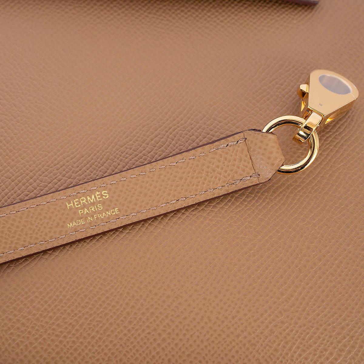 HERMES Sesame beige & Rouge H Epsom leather KELLY 25 SELLIER VERSO HSS Bag Ghw 2