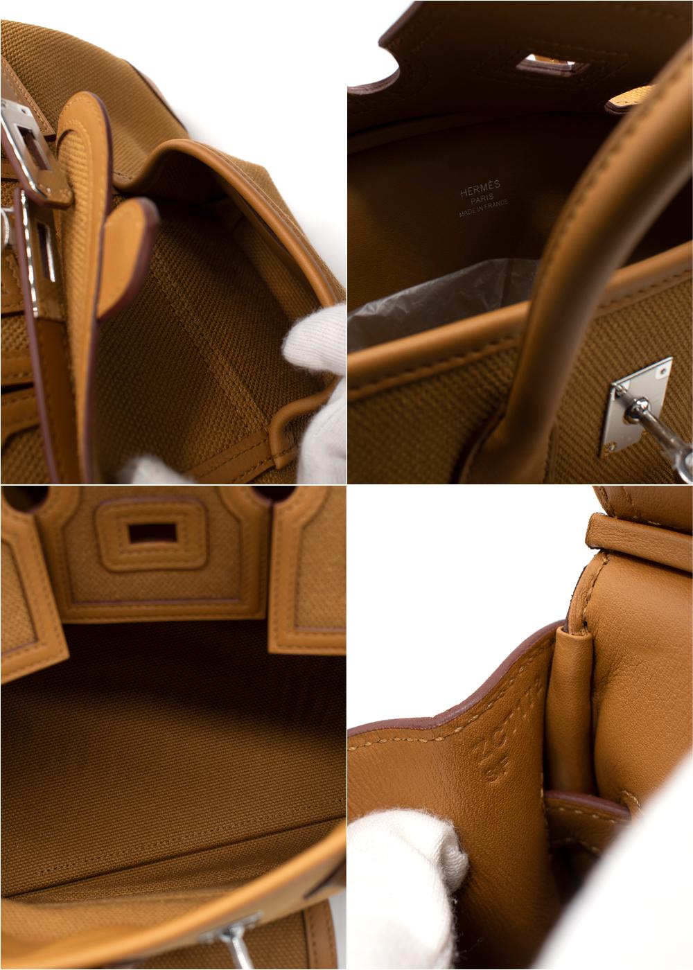 Sesame Canvas Cargo Birkin 25 PHW, Hermès im Angebot 10