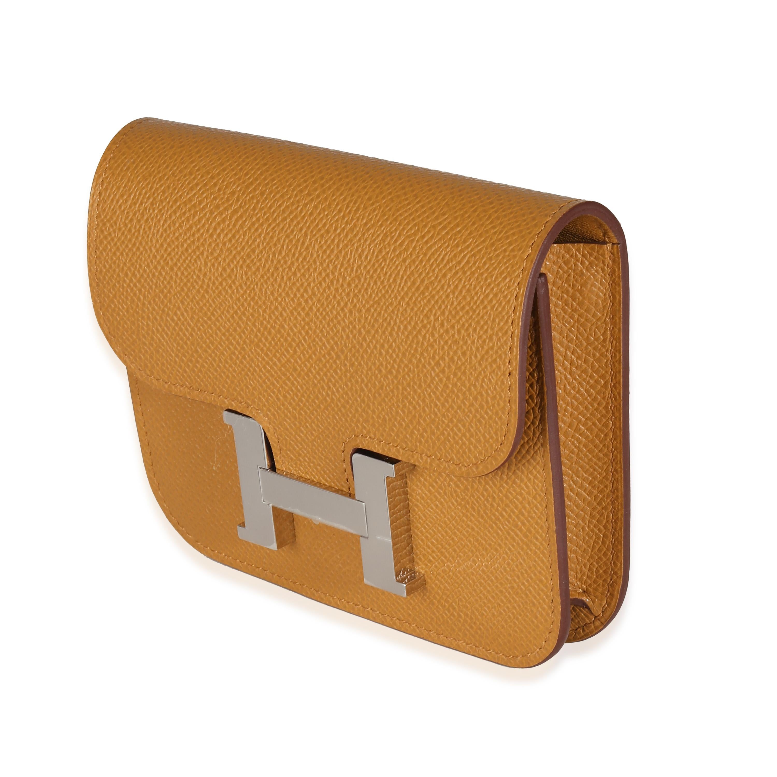 Hermès Sesame Epsom Constance Slim Wallet PHW In Excellent Condition For Sale In New York, NY