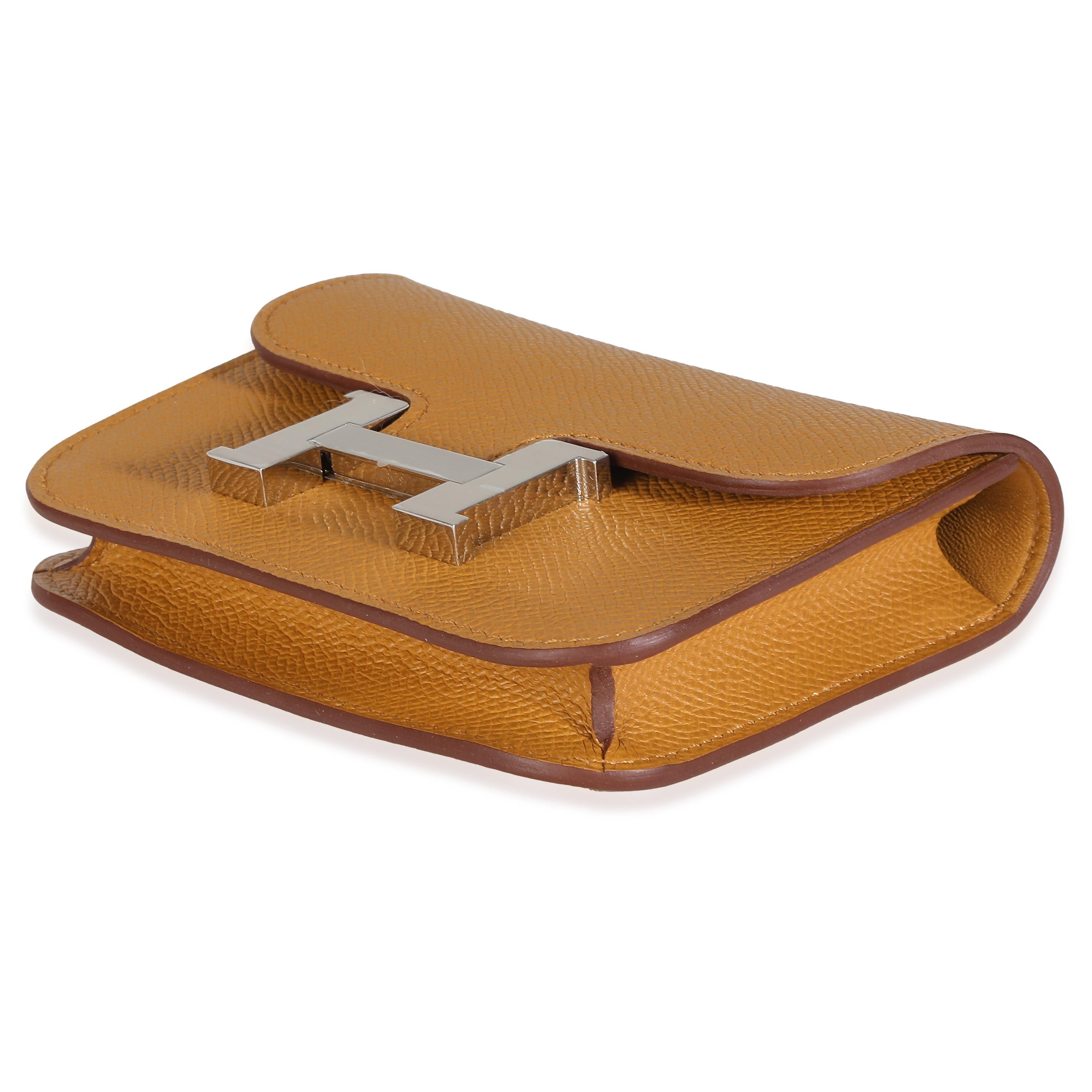 Women's or Men's Hermès Sesame Epsom Constance Slim Wallet PHW For Sale